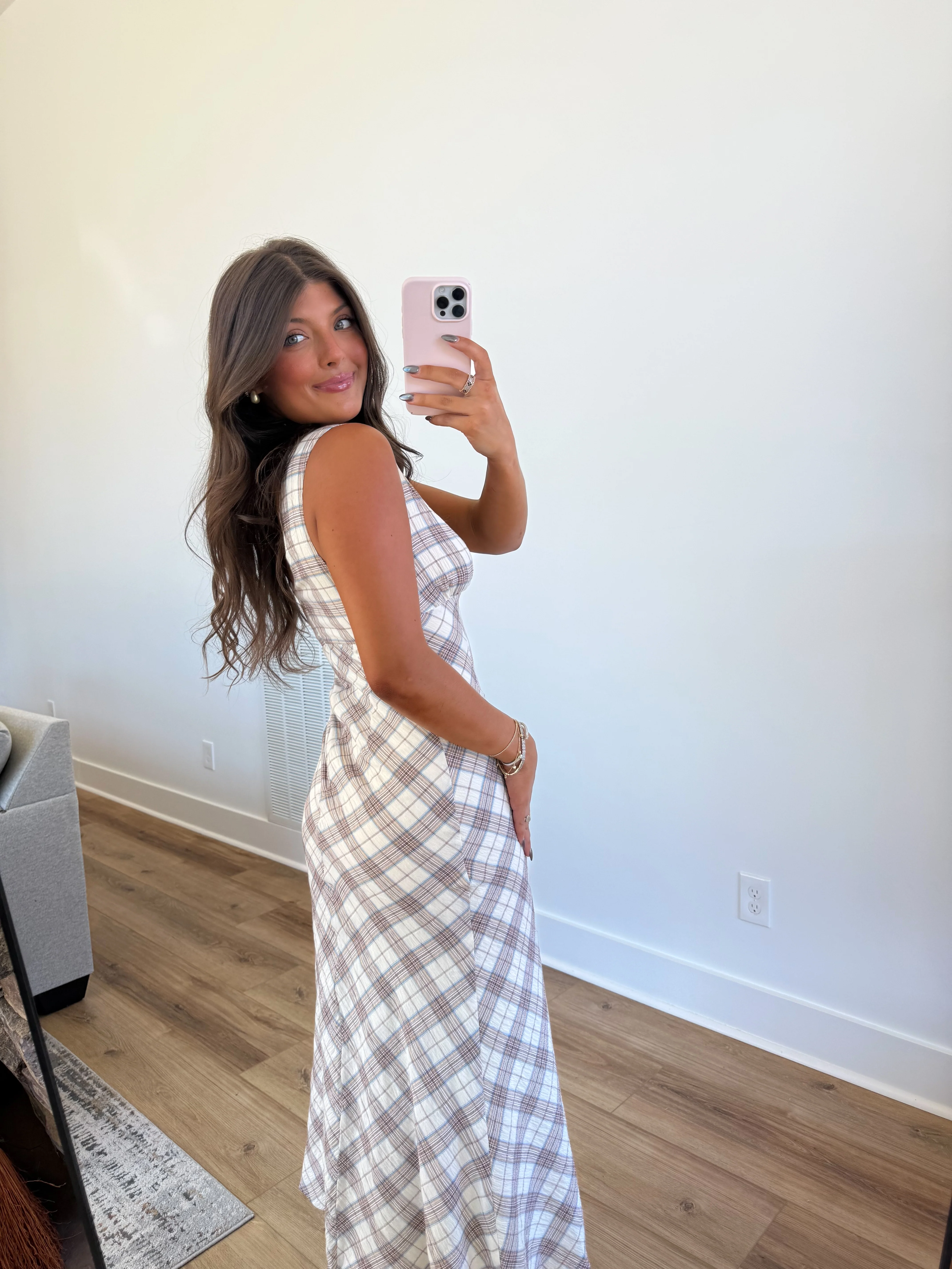 The Heritage Check Dress (Cream) - Image 4