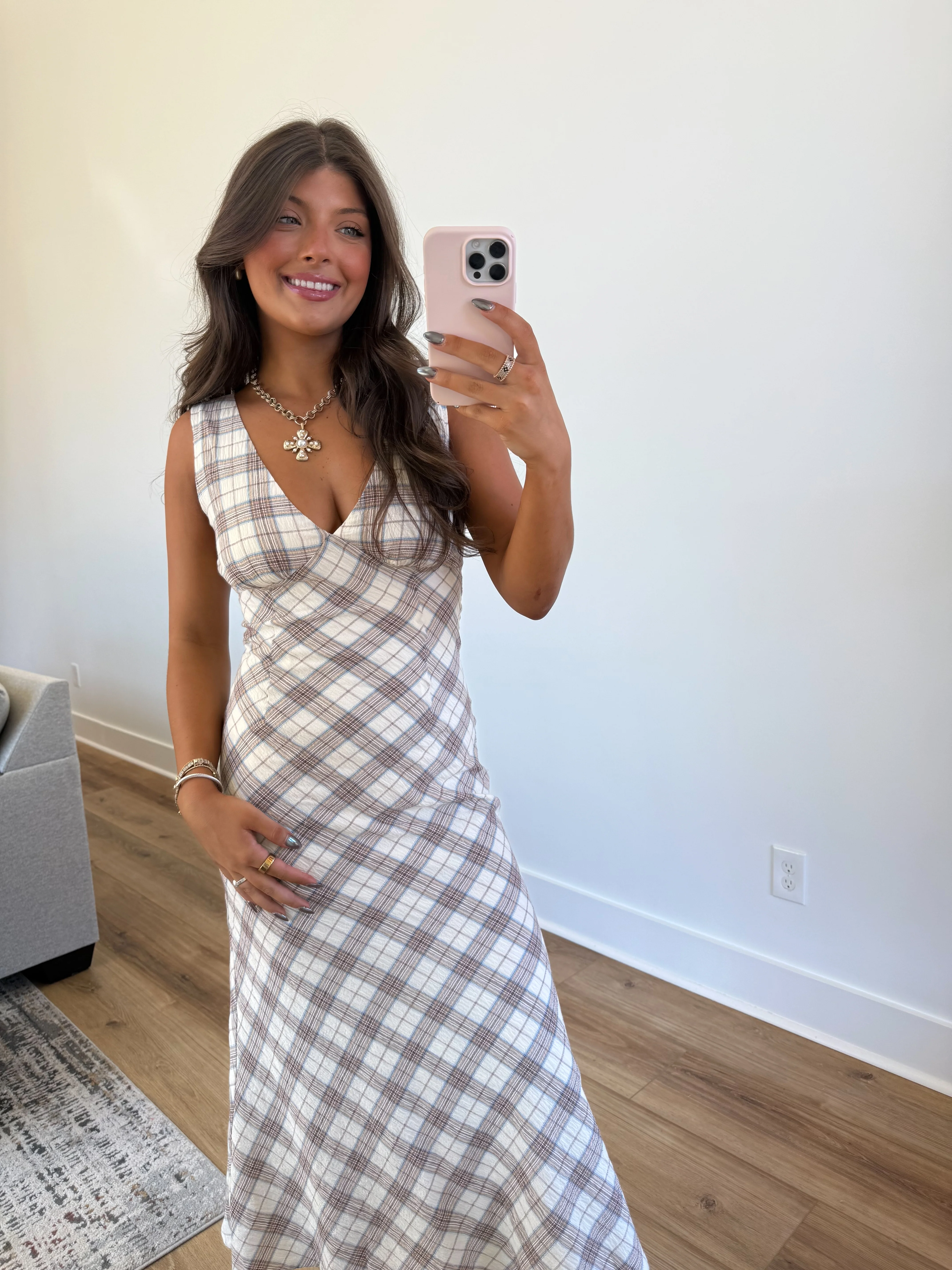 The Heritage Check Dress (Cream) - Image 6