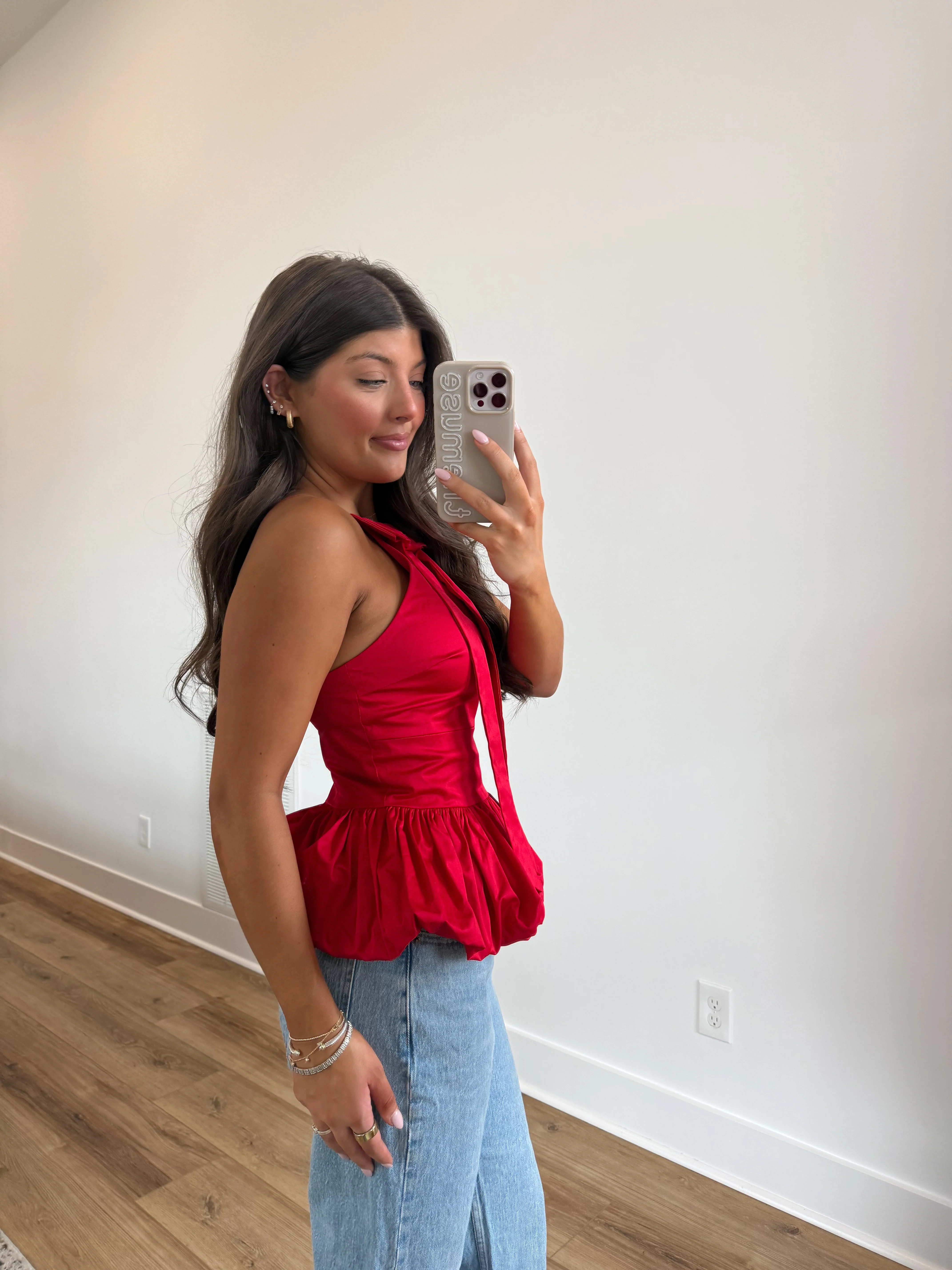 The Holiday Ribbon Top (Red) - Image 4
