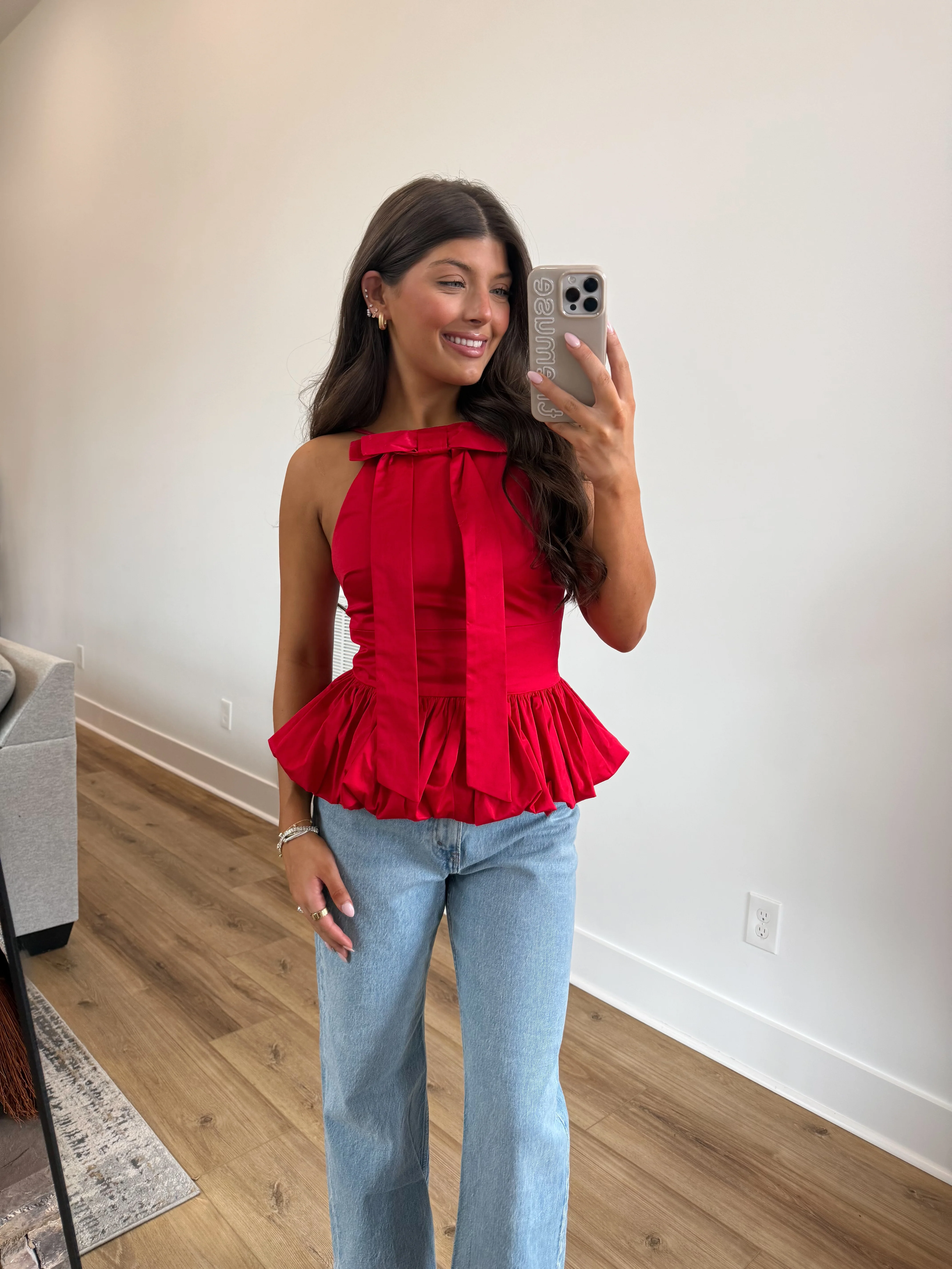 The Holiday Ribbon Top (Red) - Image 5