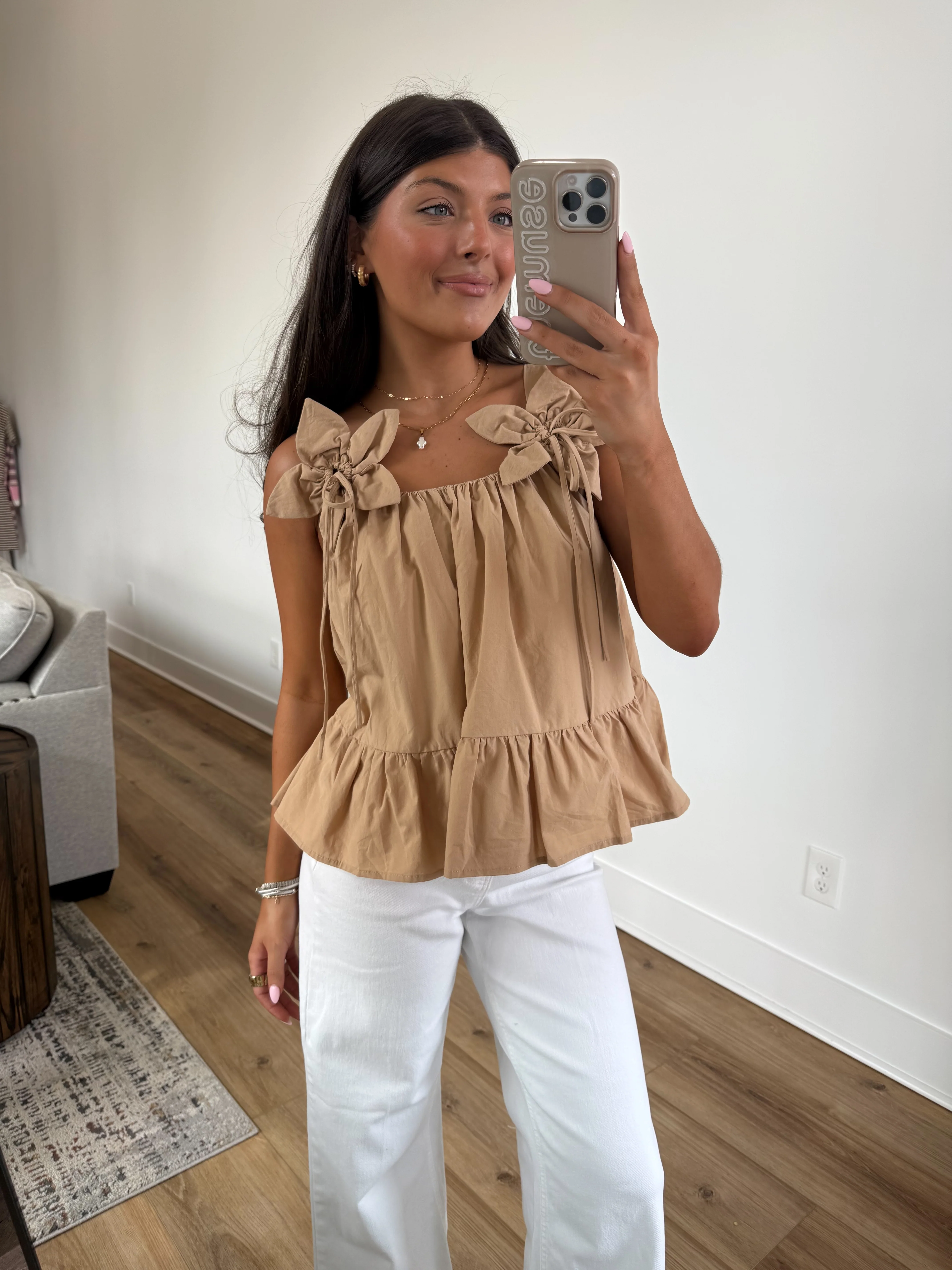 The Lucinda Blouse (Tan) - Image 4