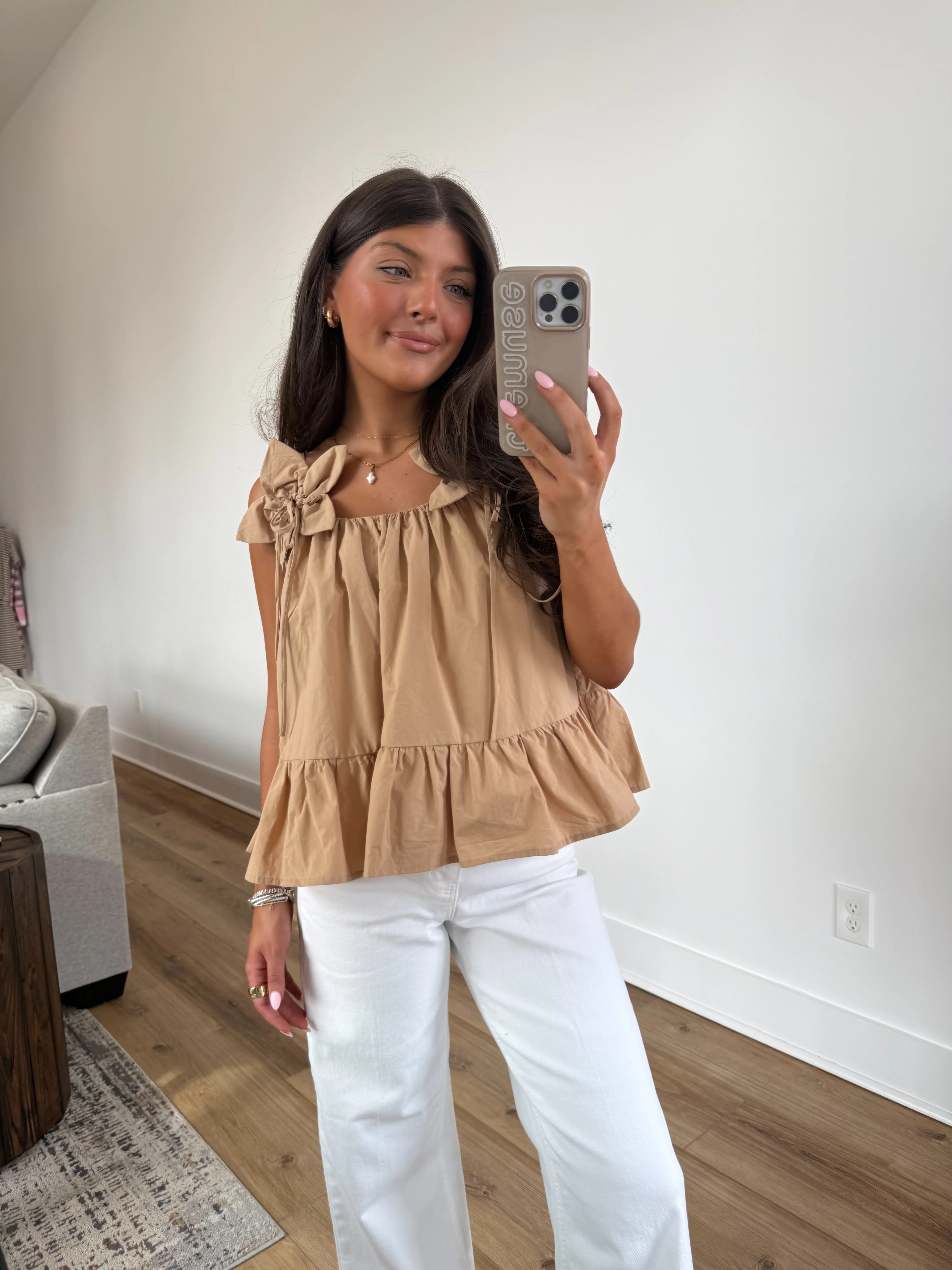 The Lucinda Blouse (Tan) - Image 5