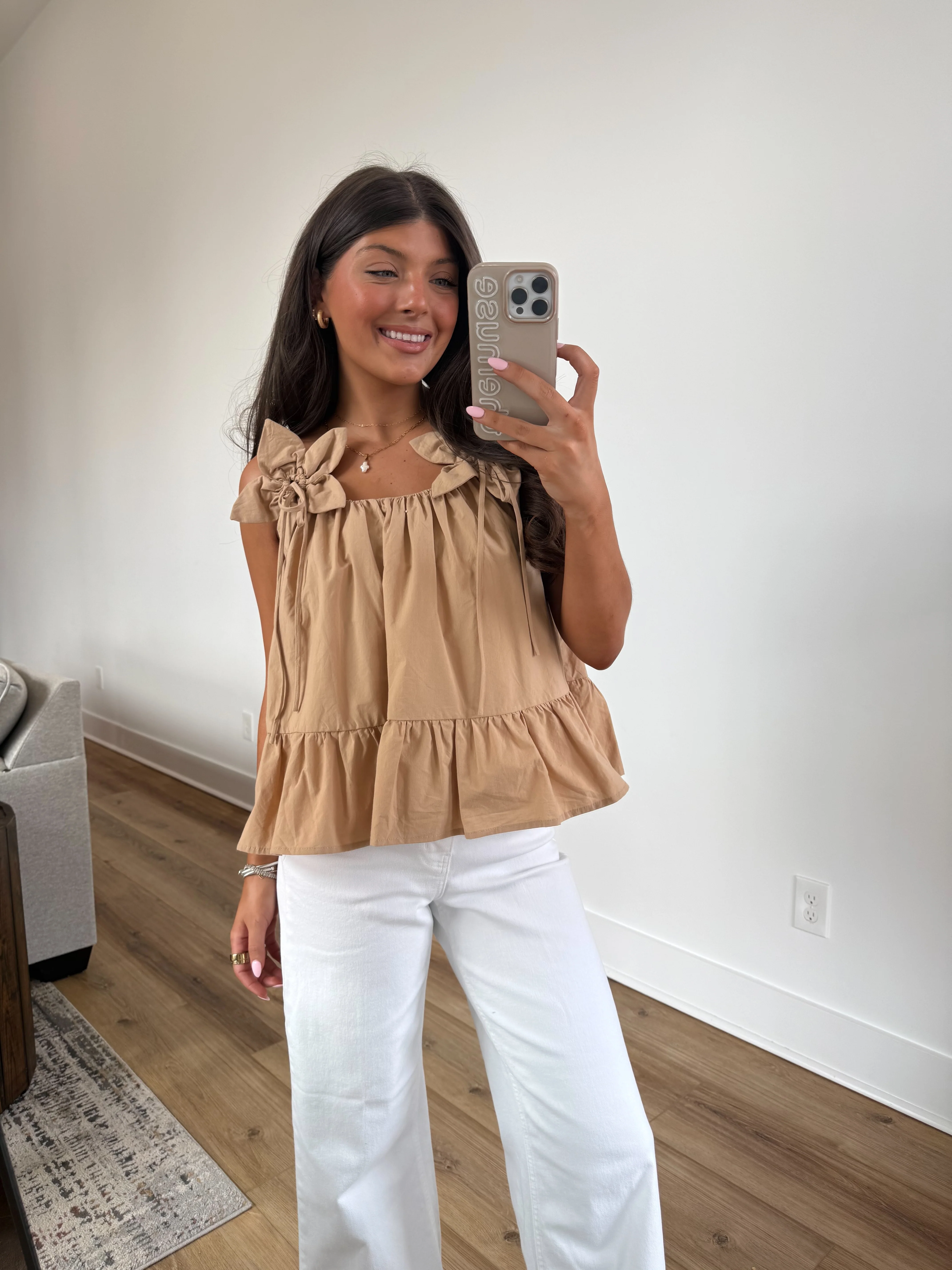 The Lucinda Blouse (Tan) - Image 6