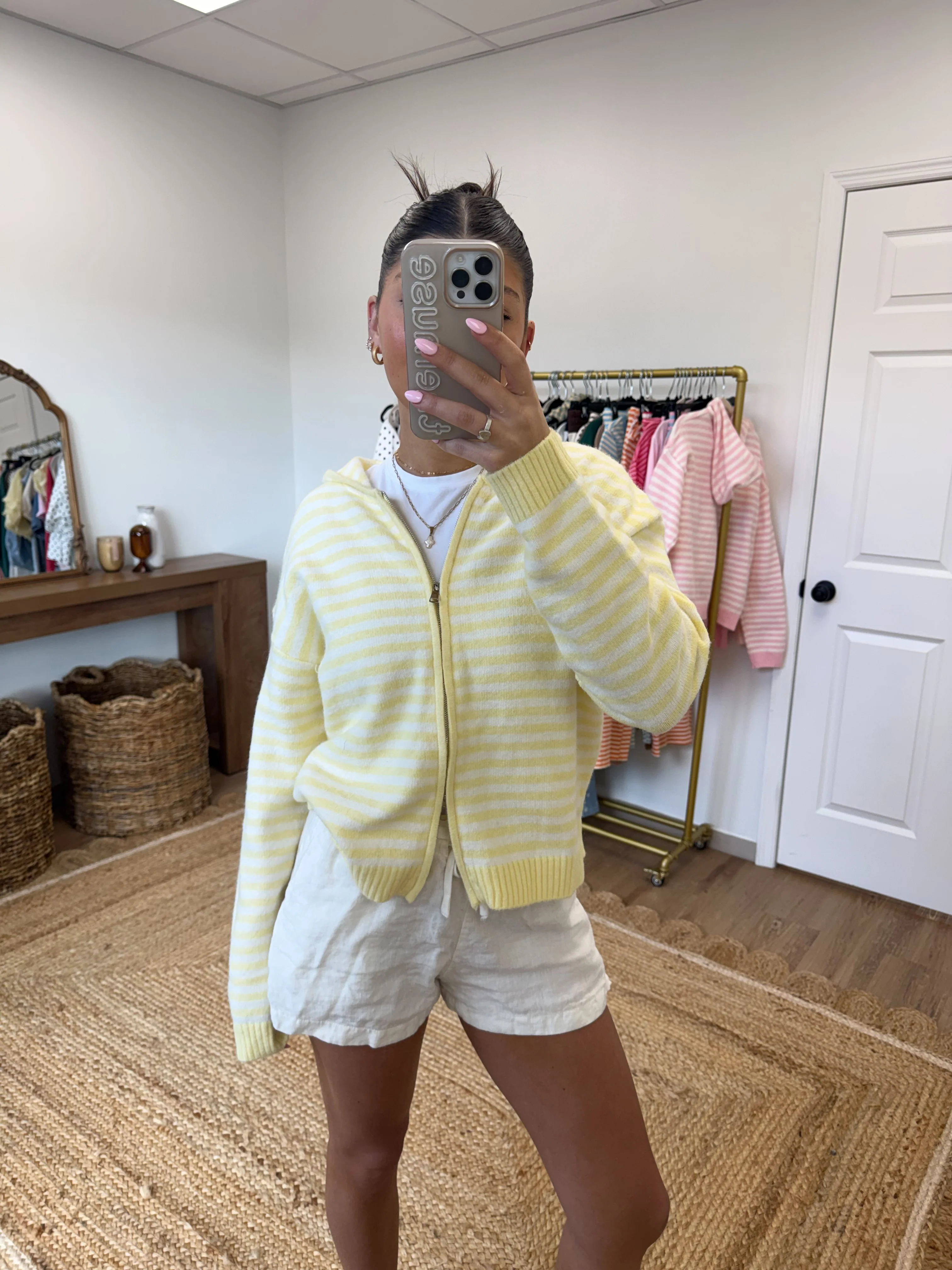 The Maddy Stripe Zip Up (Yellow) - Image 2