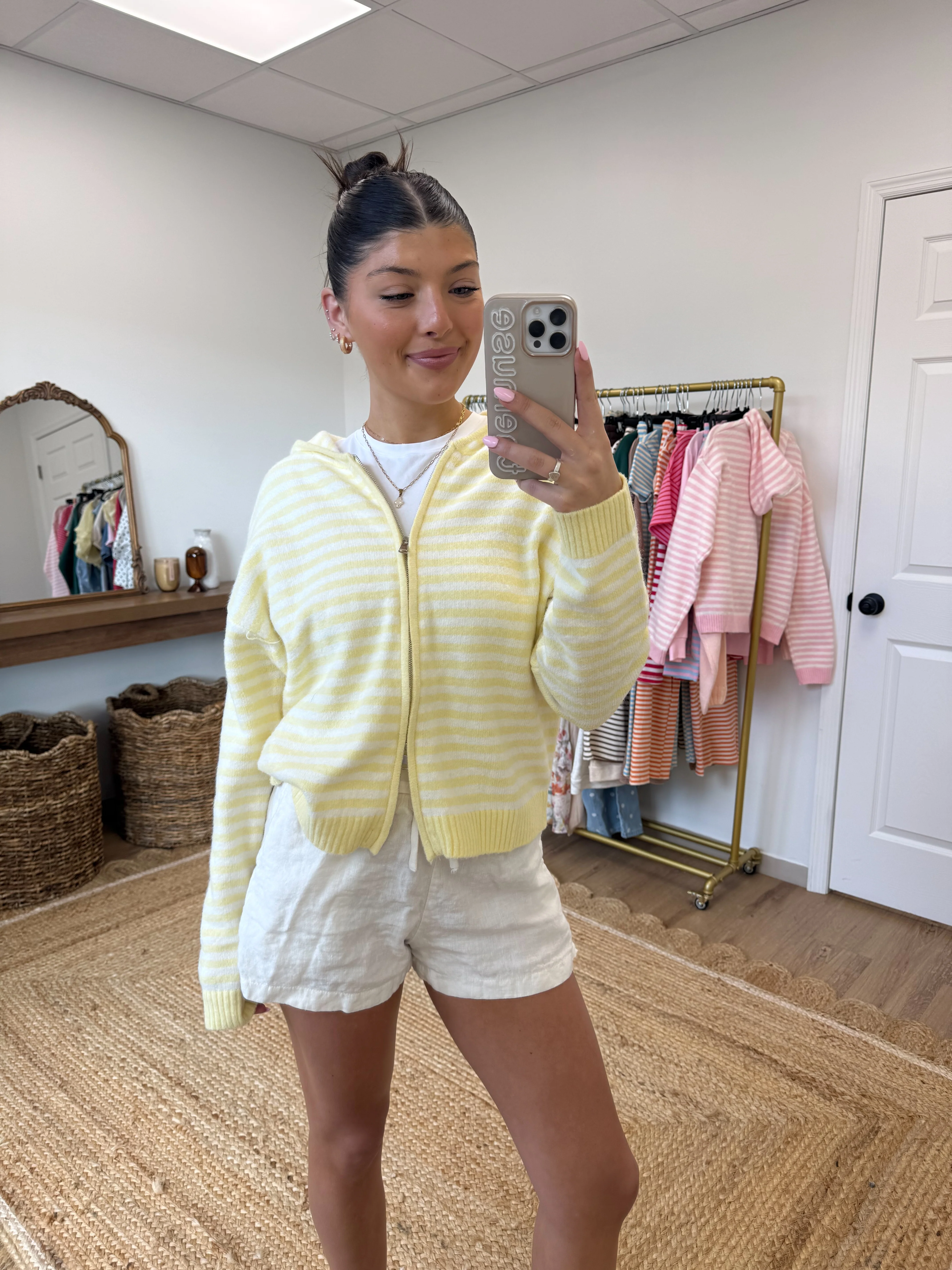 The Maddy Stripe Zip Up (Yellow) - Image 3