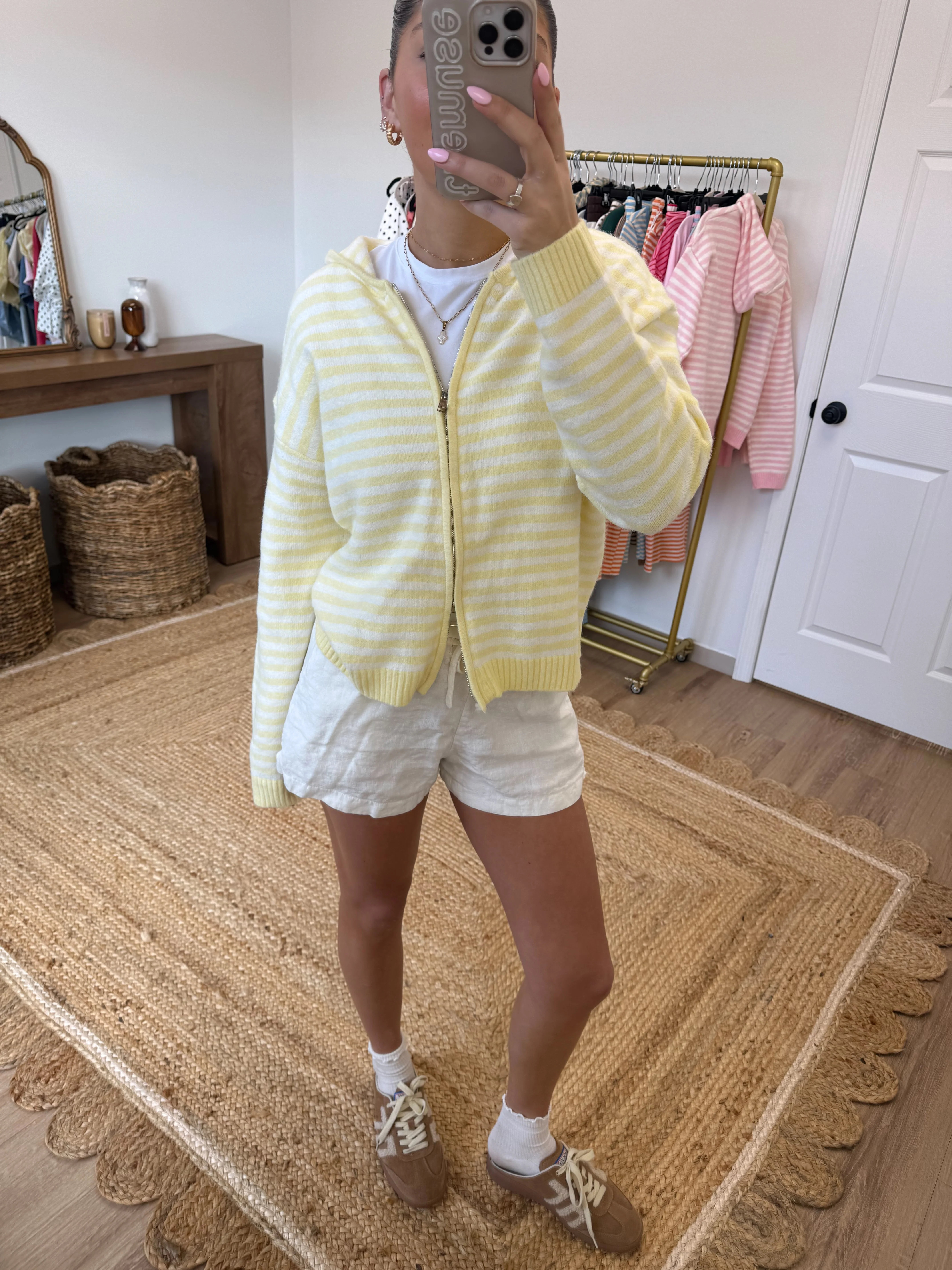 The Maddy Stripe Zip Up (Yellow) - Image 4