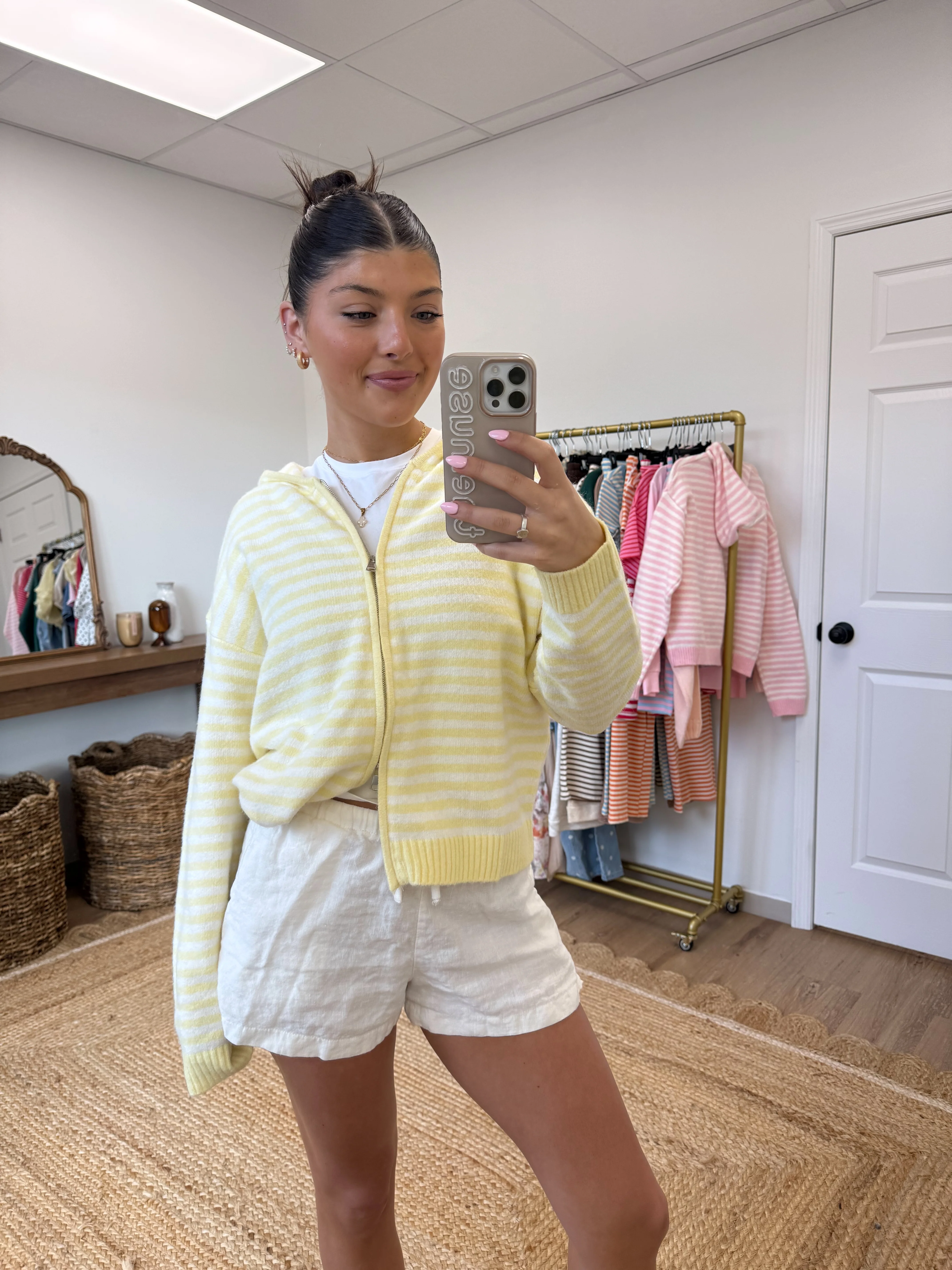 The Maddy Stripe Zip Up (Yellow) - Image 6