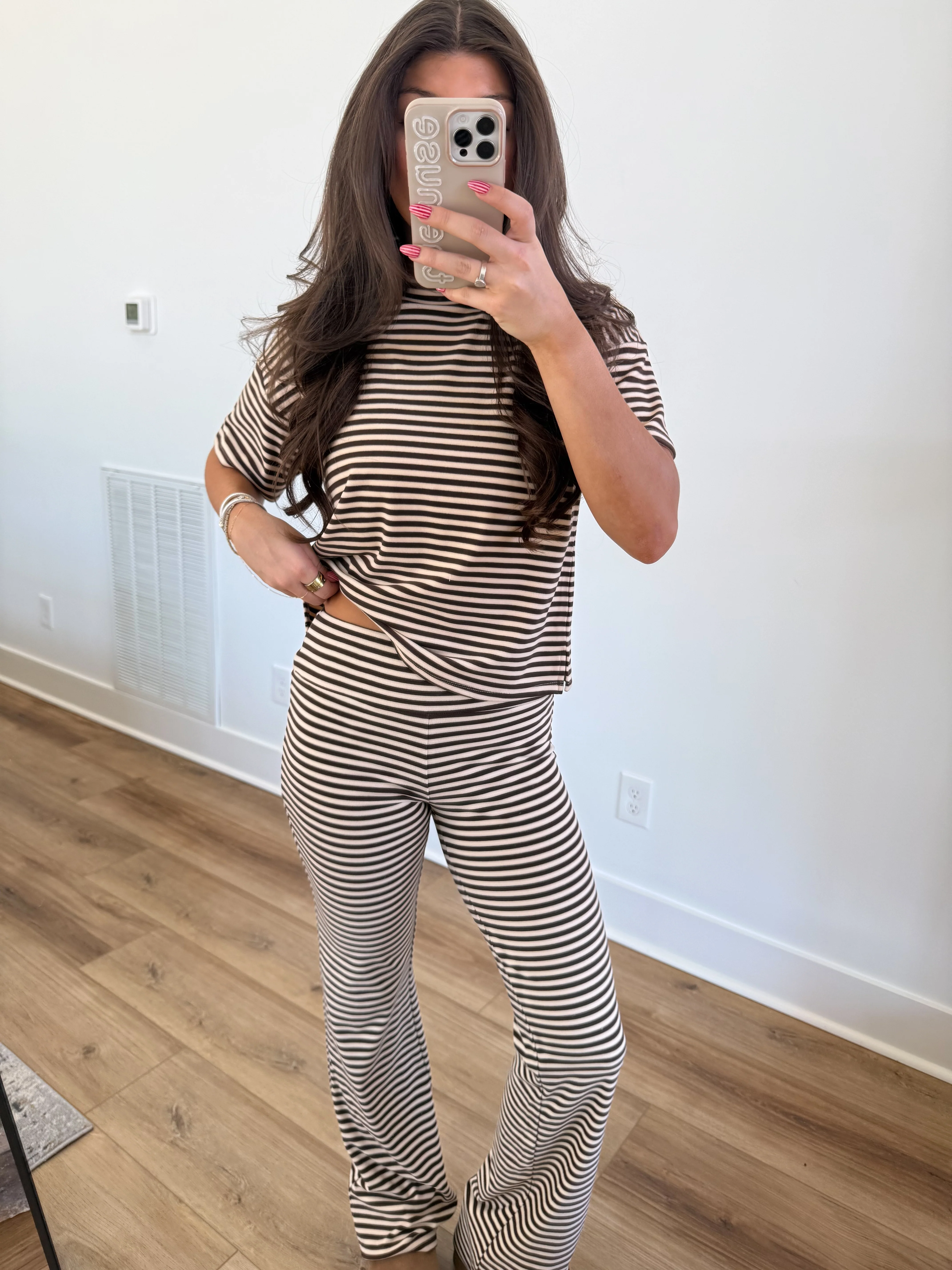 The Margaret Stripe Set (Cream/Brown) - Image 6