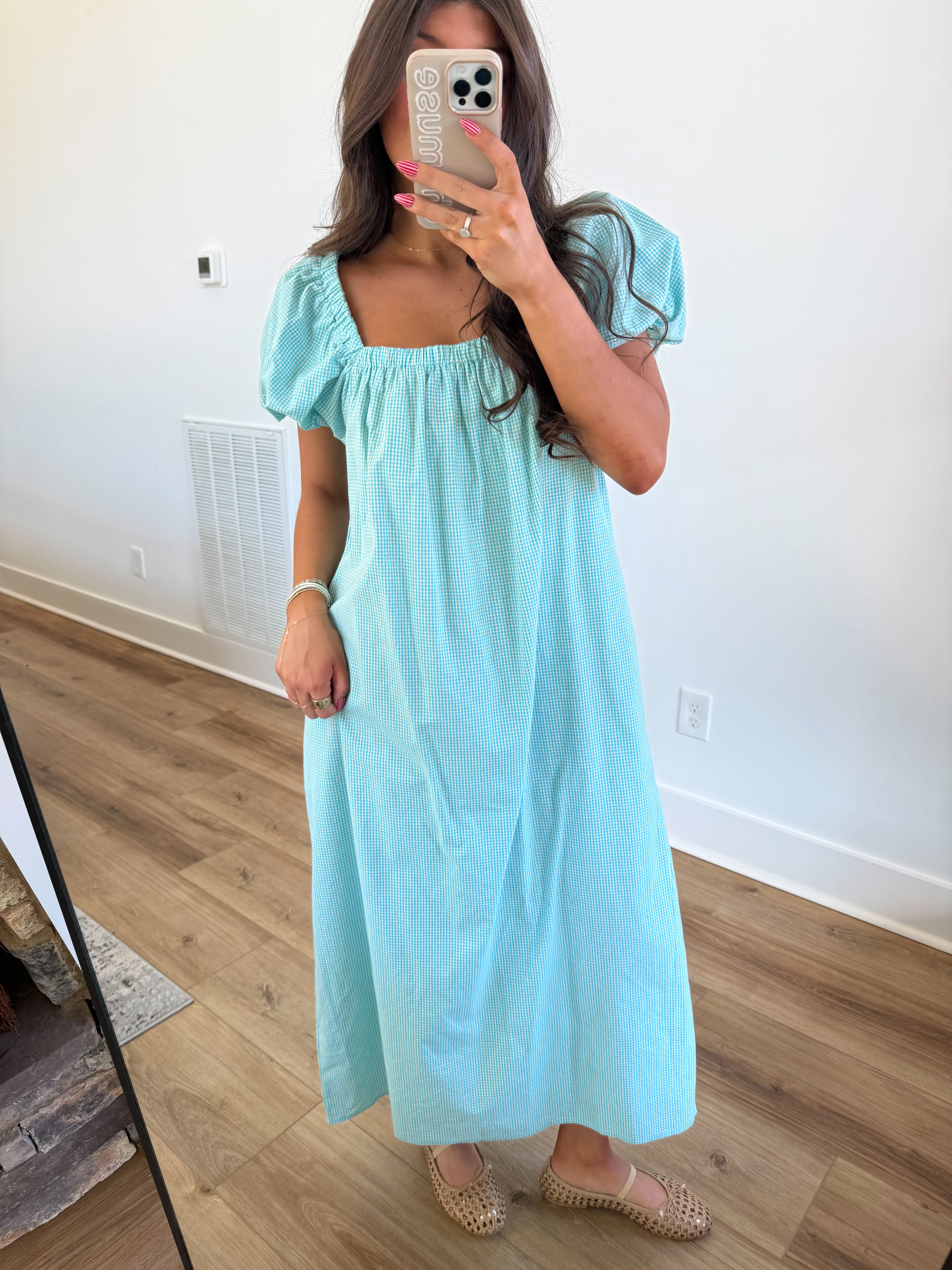 The Milly Dress (Turquoise Gingham) - Image 3