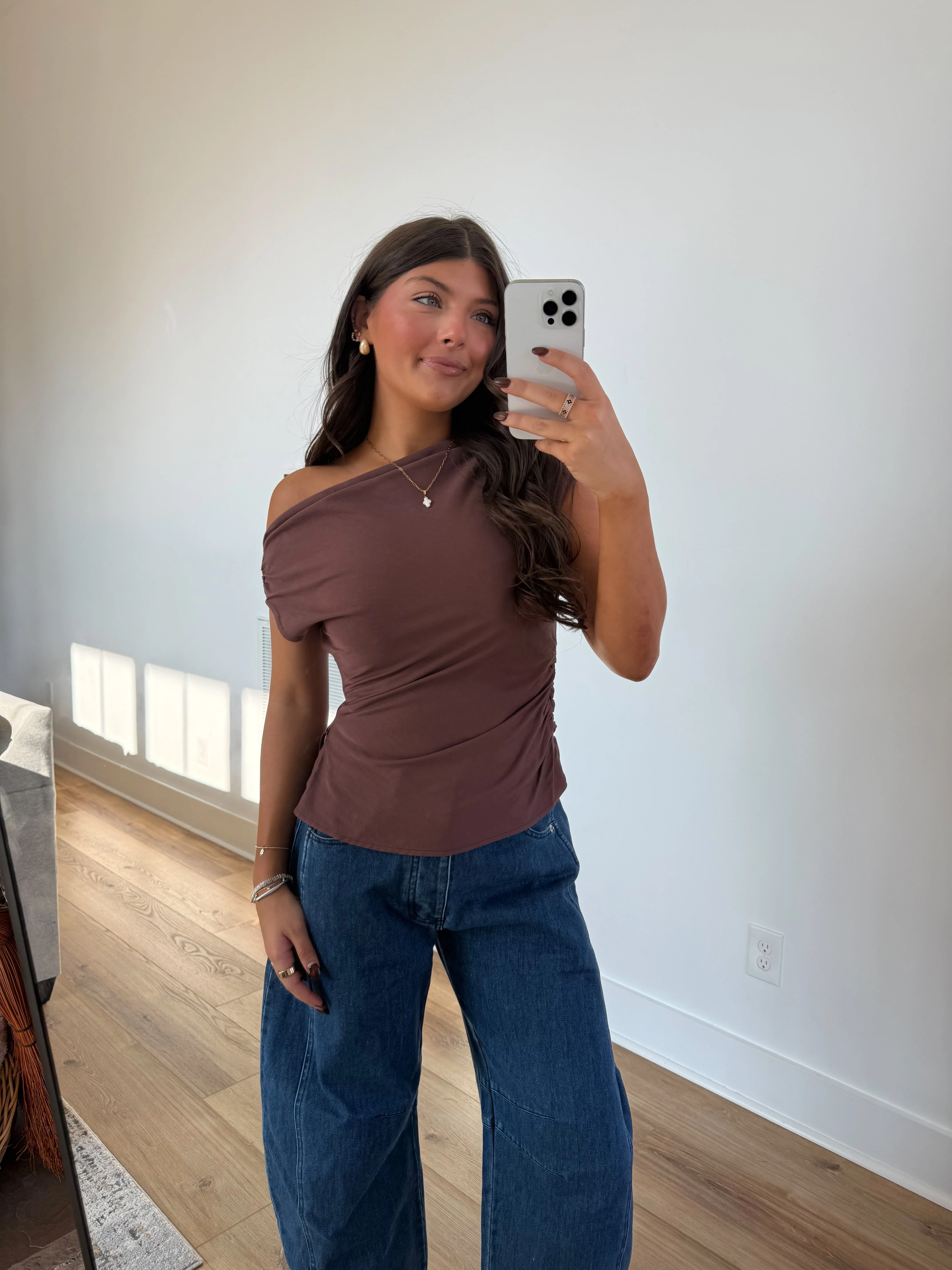 The Mocha Off-Shoulder Top