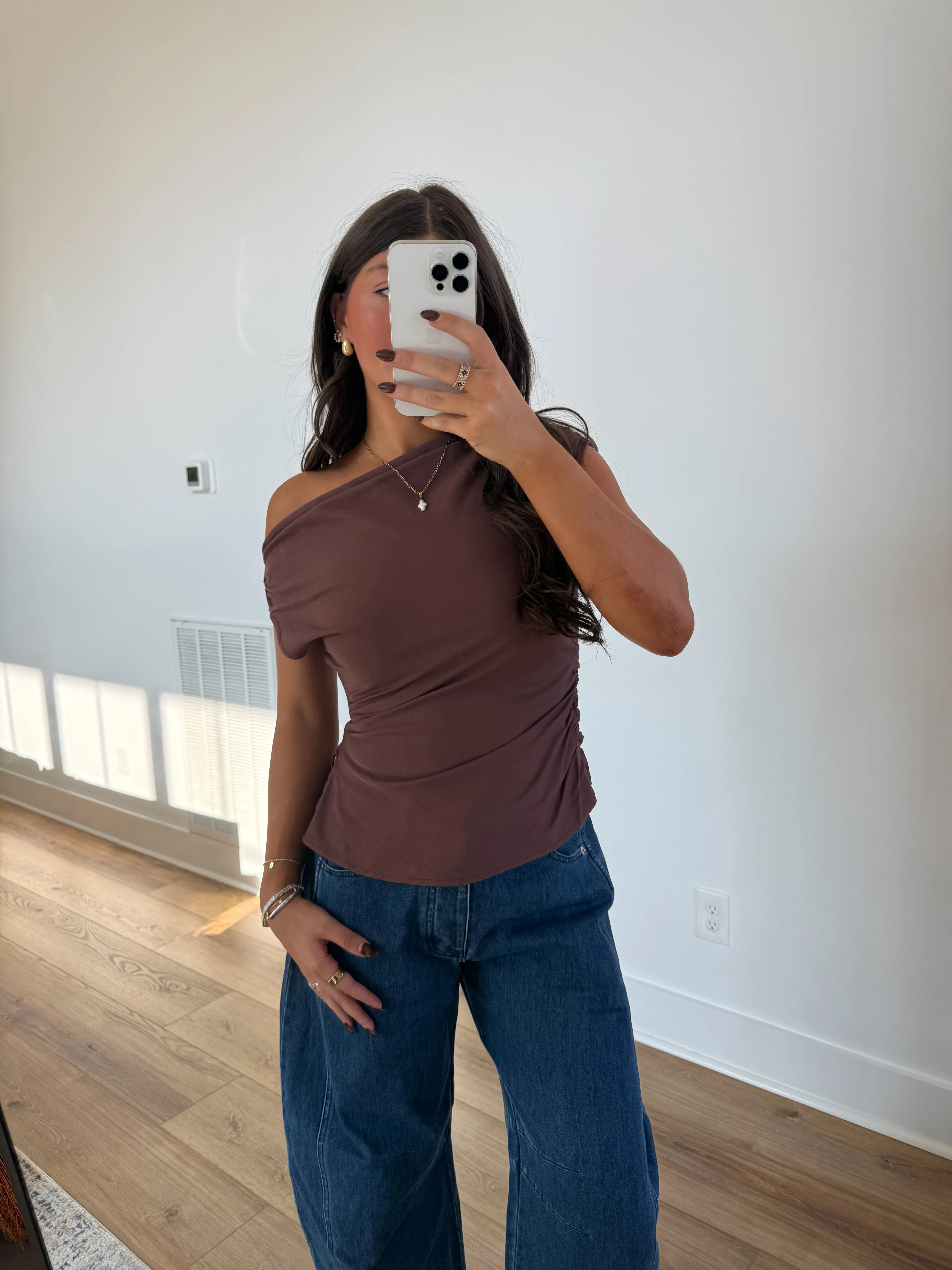 The Mocha Off-Shoulder Top - Image 2