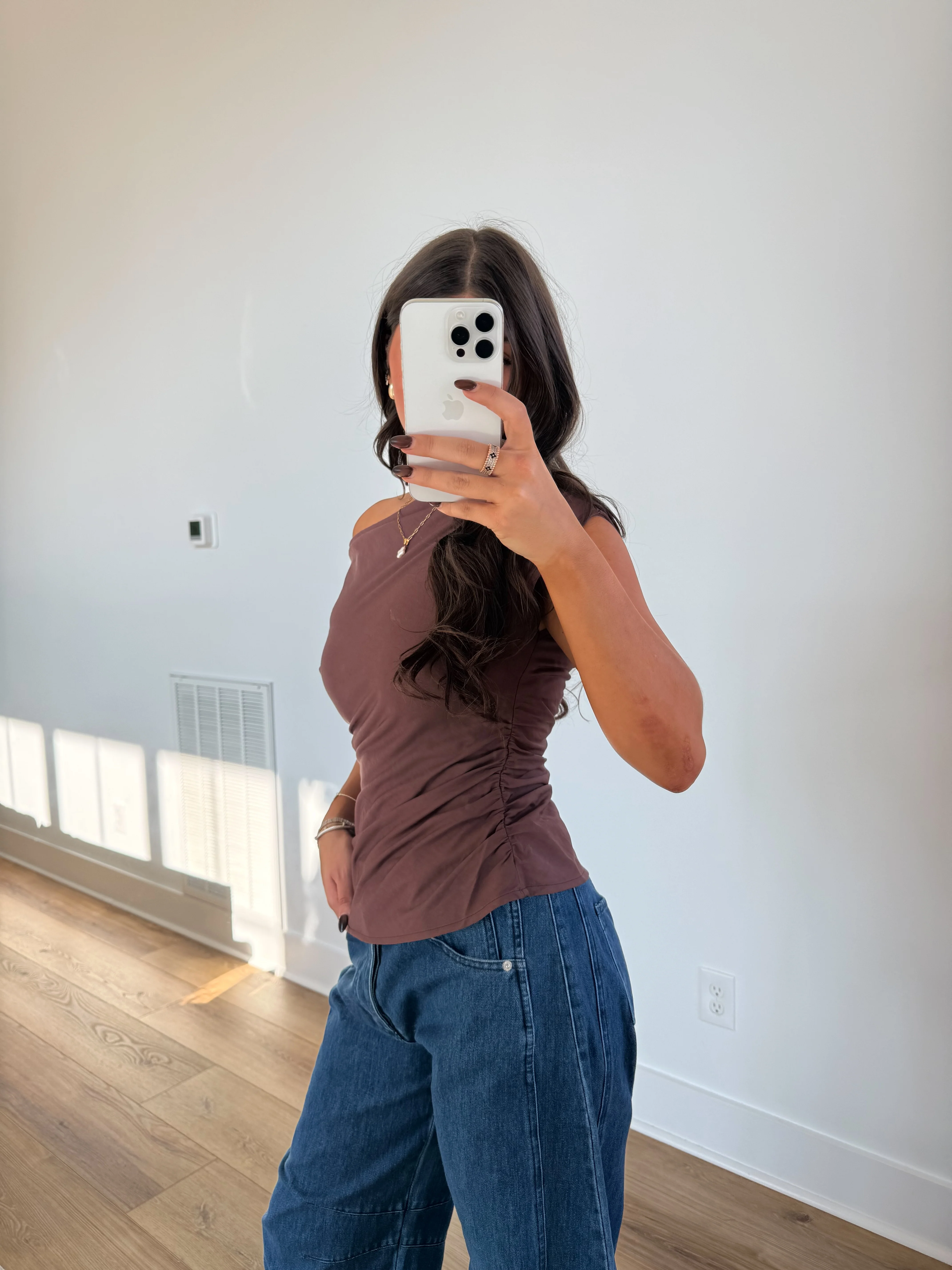 The Mocha Off-Shoulder Top - Image 3