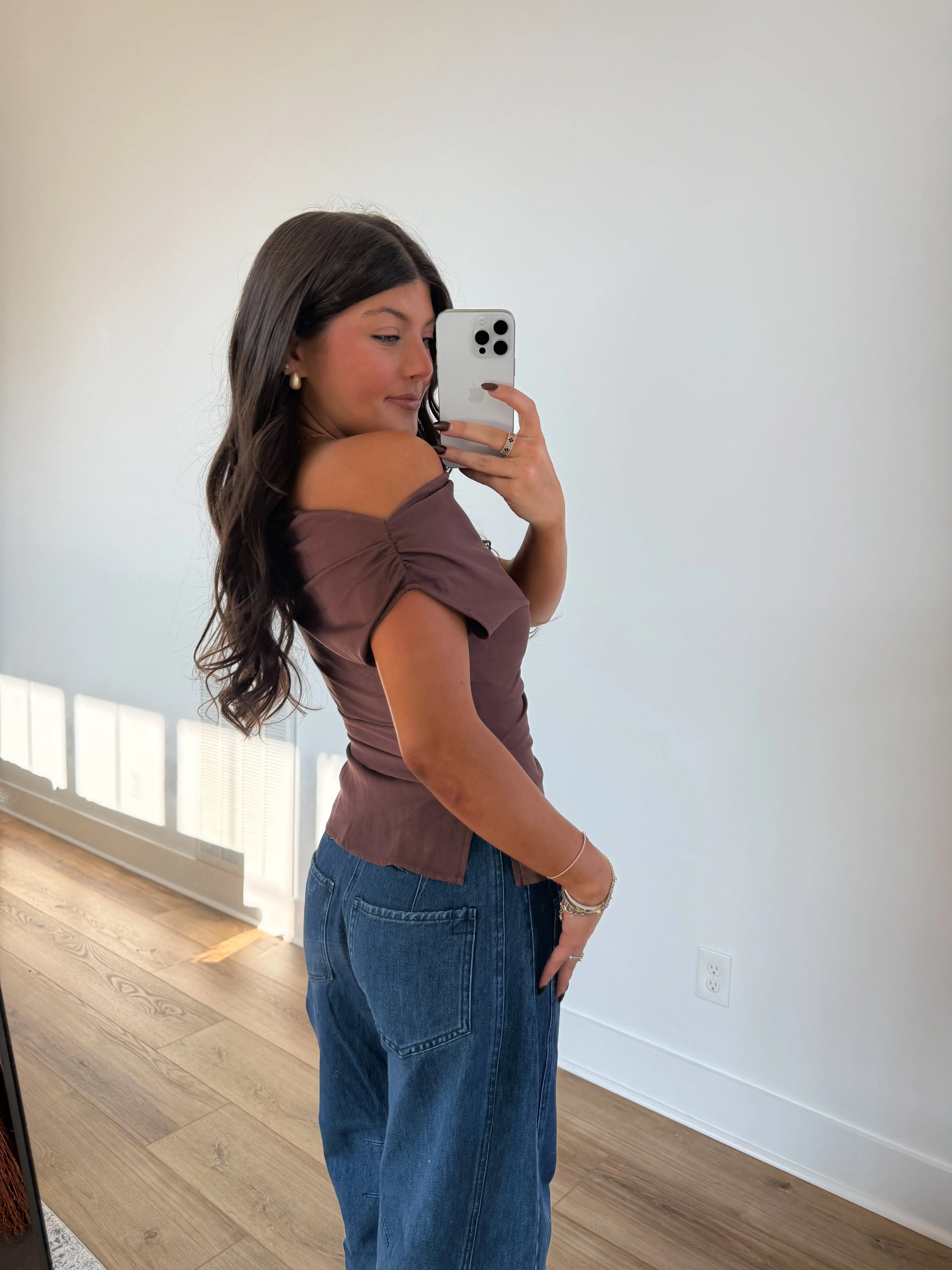 The Mocha Off-Shoulder Top - Image 4