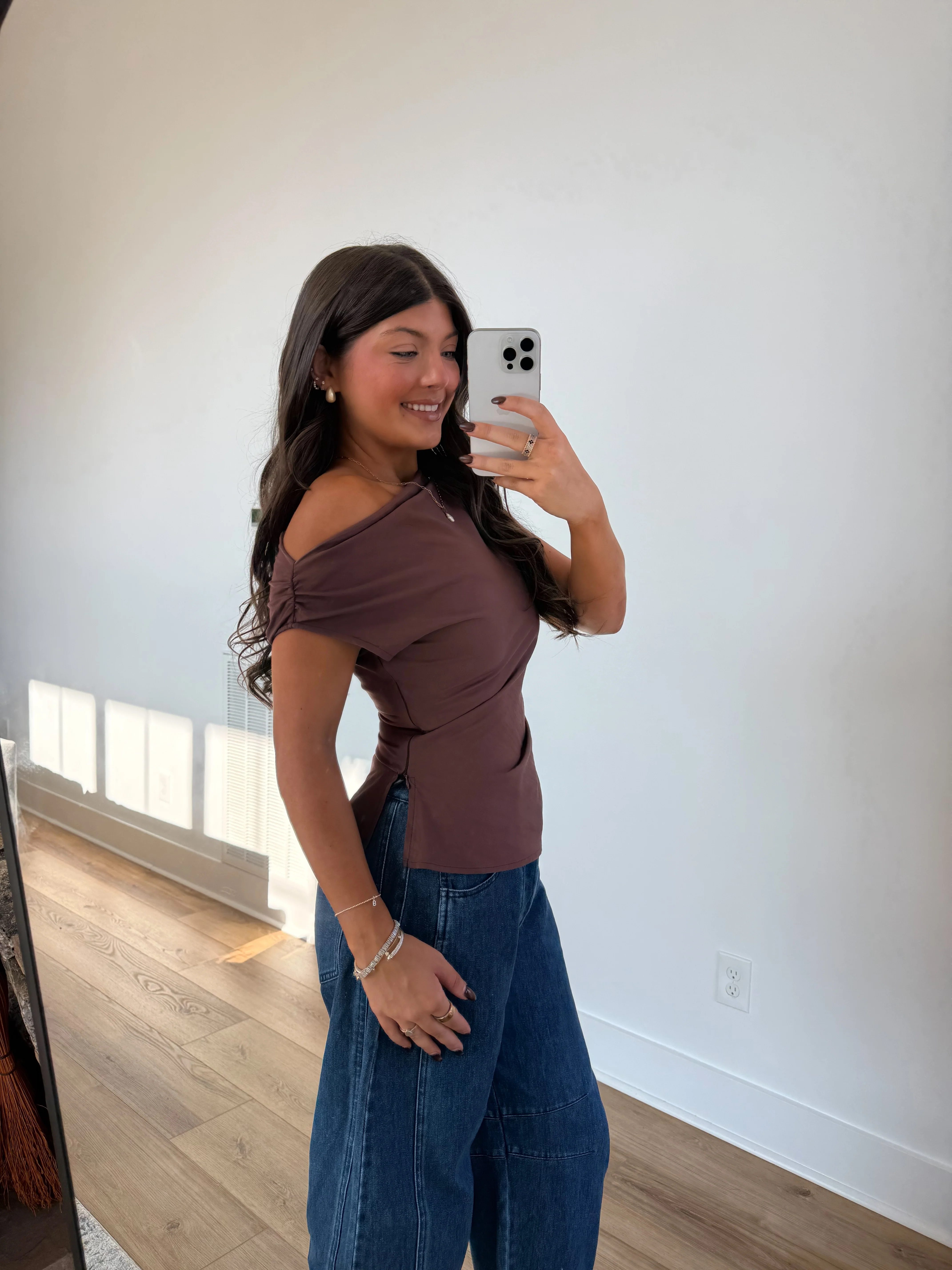The Mocha Off-Shoulder Top - Image 5