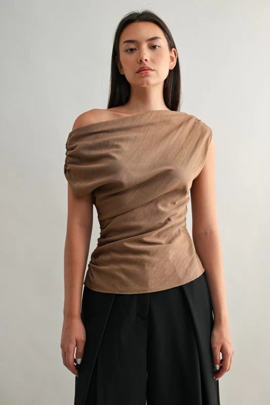 The Mocha Off-Shoulder Top - Image 6