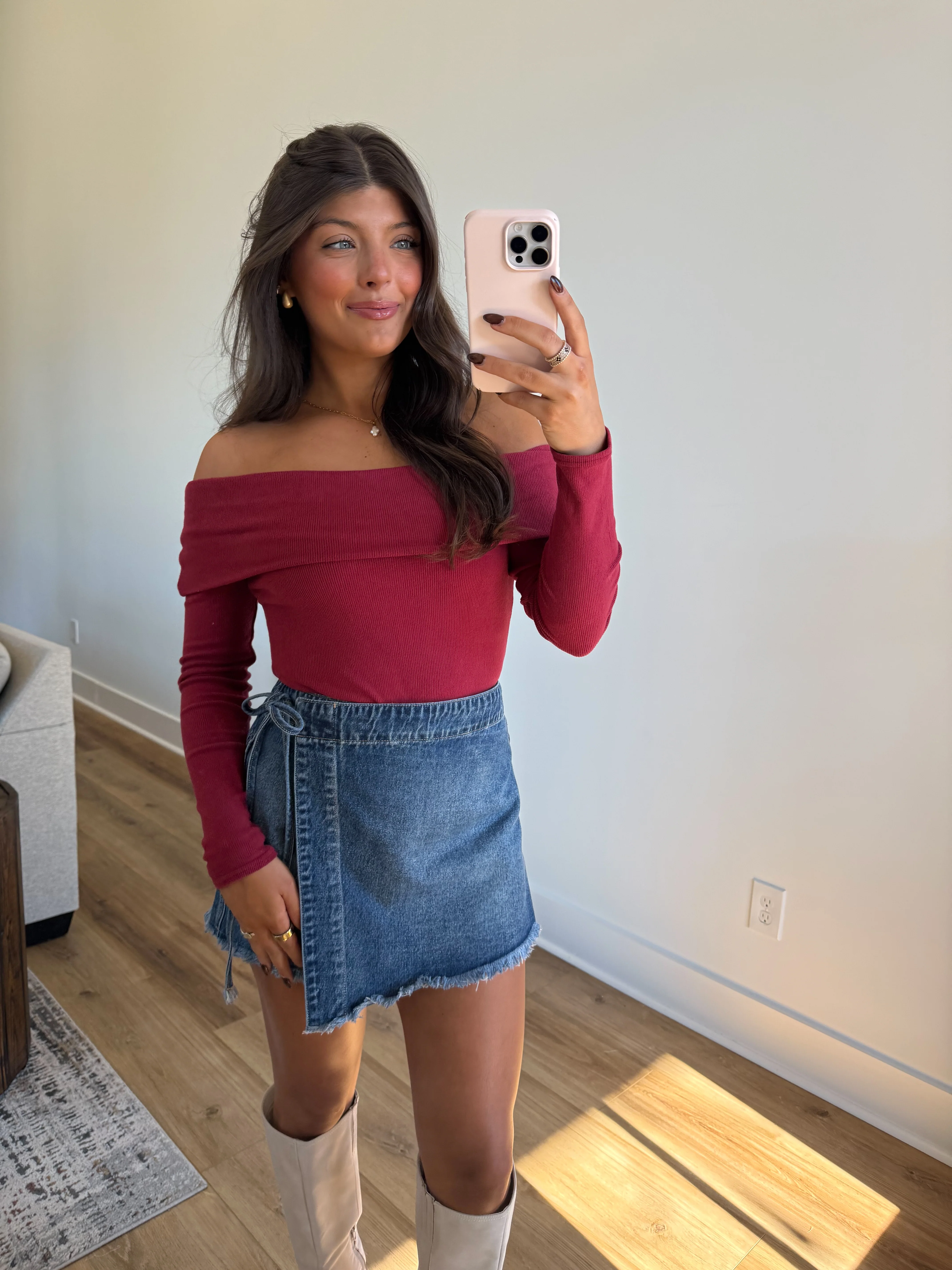 The Mulberry Ribbed Bodysuit (Burgundy) - Image 3
