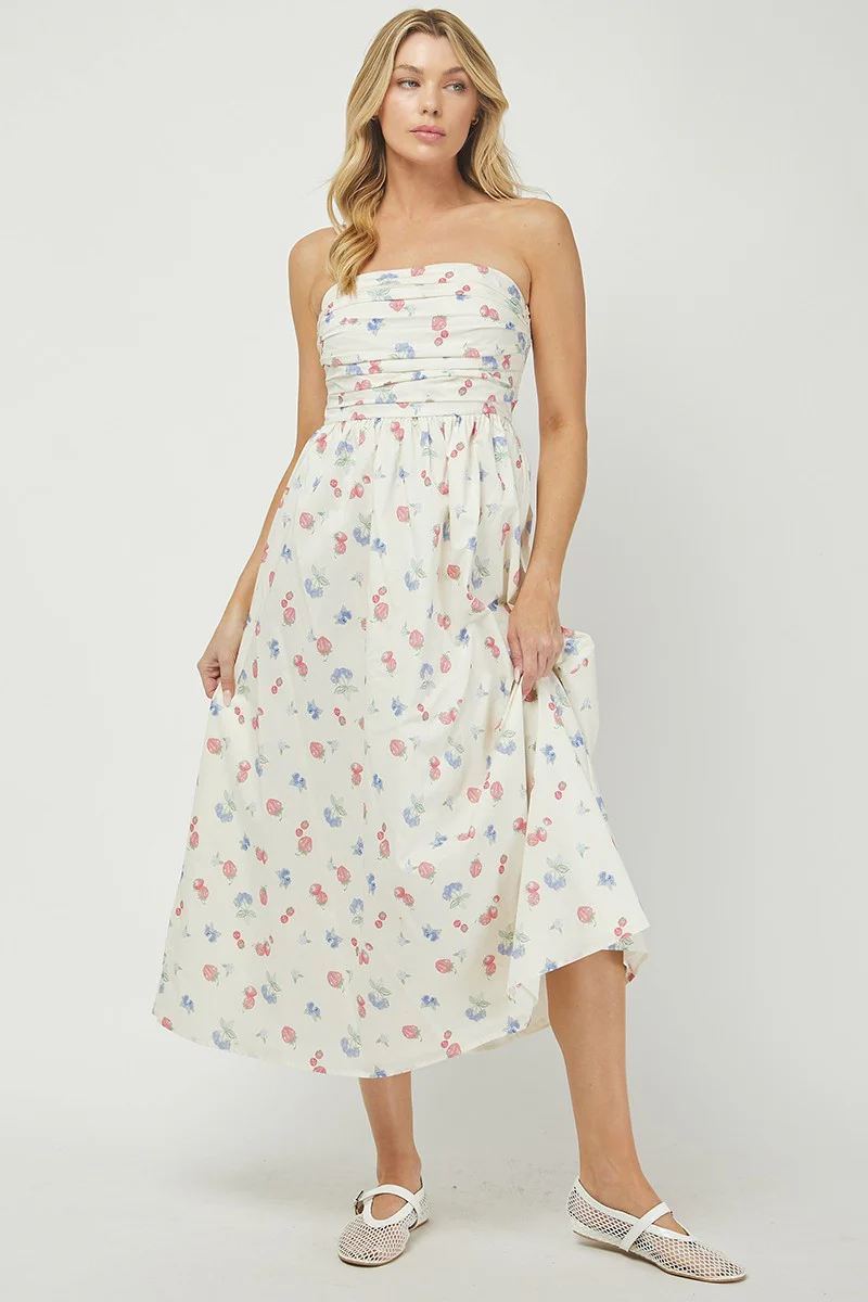 The Nantucket Strapless Dress (Berry) - Image 7