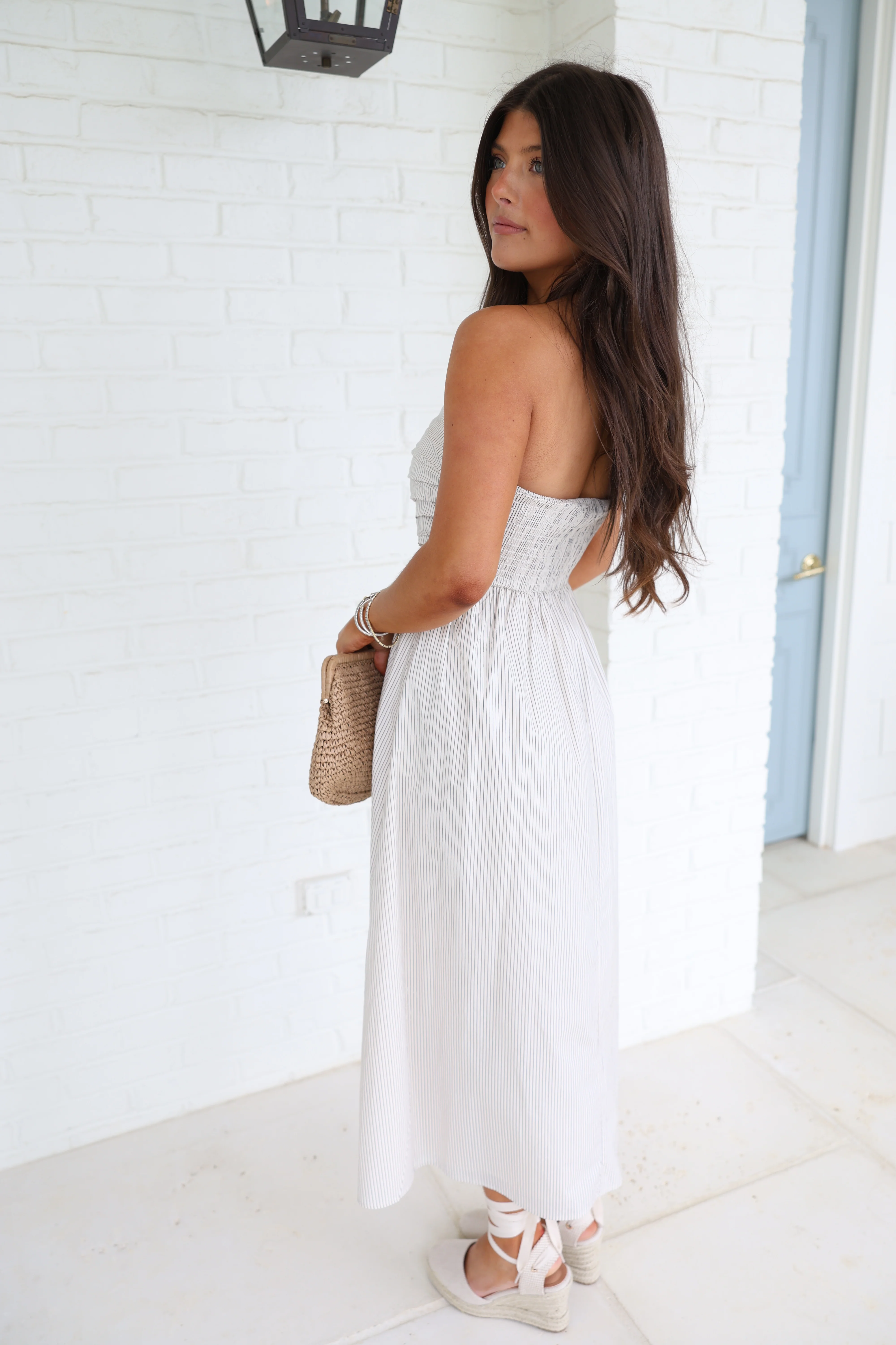 The Nantucket Strapless Dress (Dainty Stripes) - Image 4