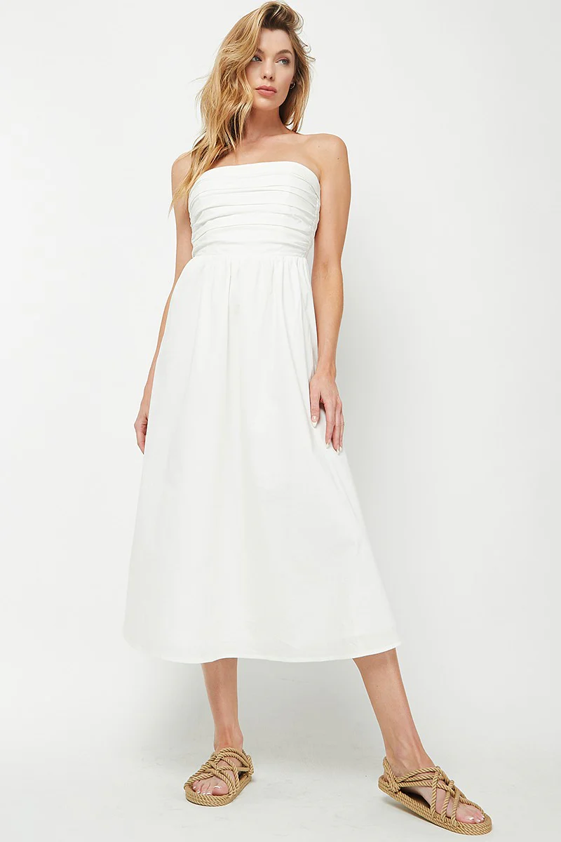 The Nantucket Strapless Dress (White) - Image 7