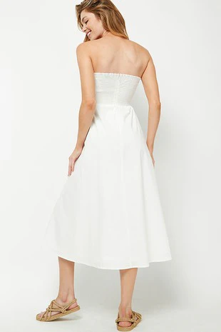 The Nantucket Strapless Dress (White) - Image 8