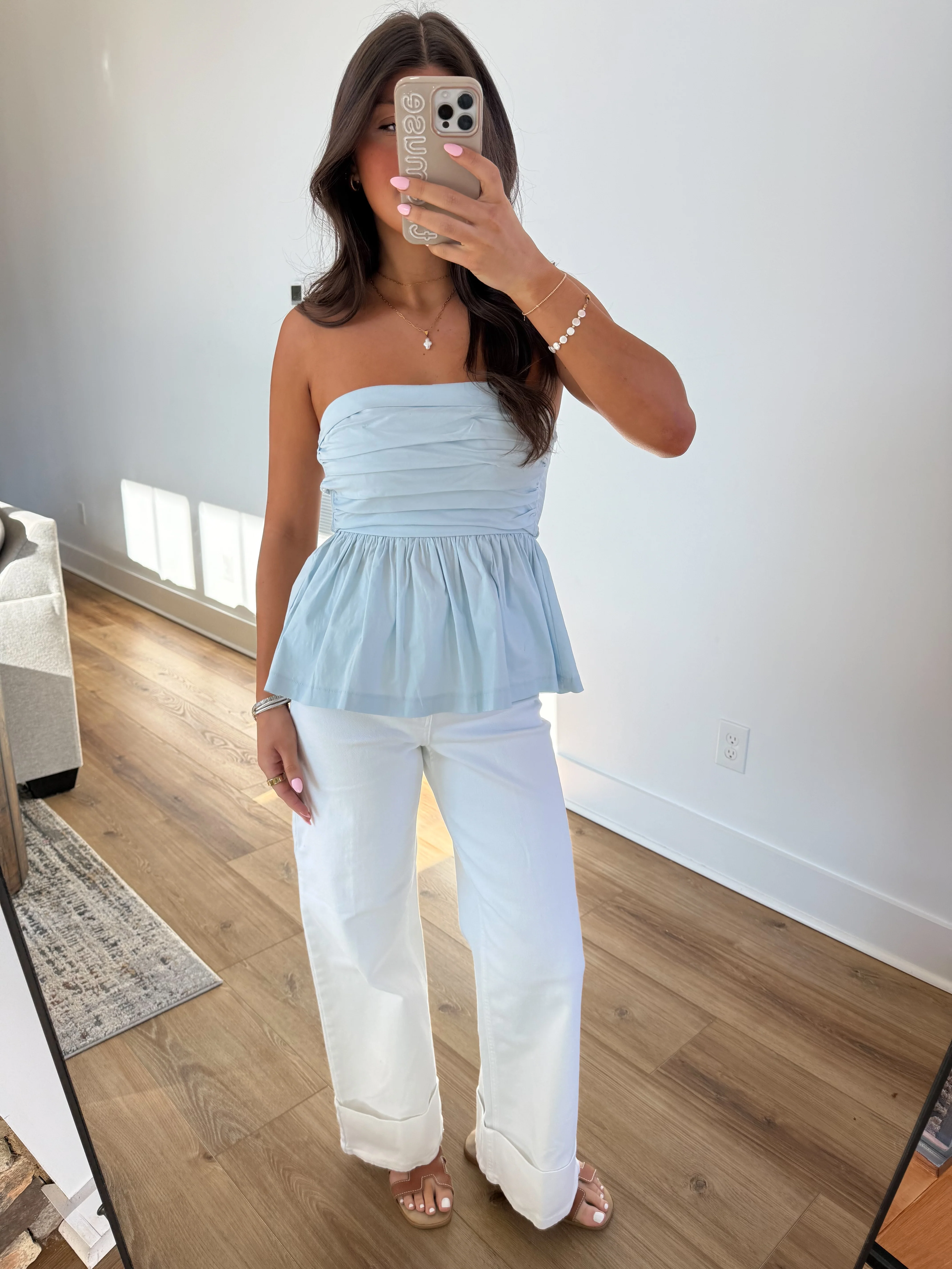 The Nantucket Strapless Top (Sky Blue) - Image 2