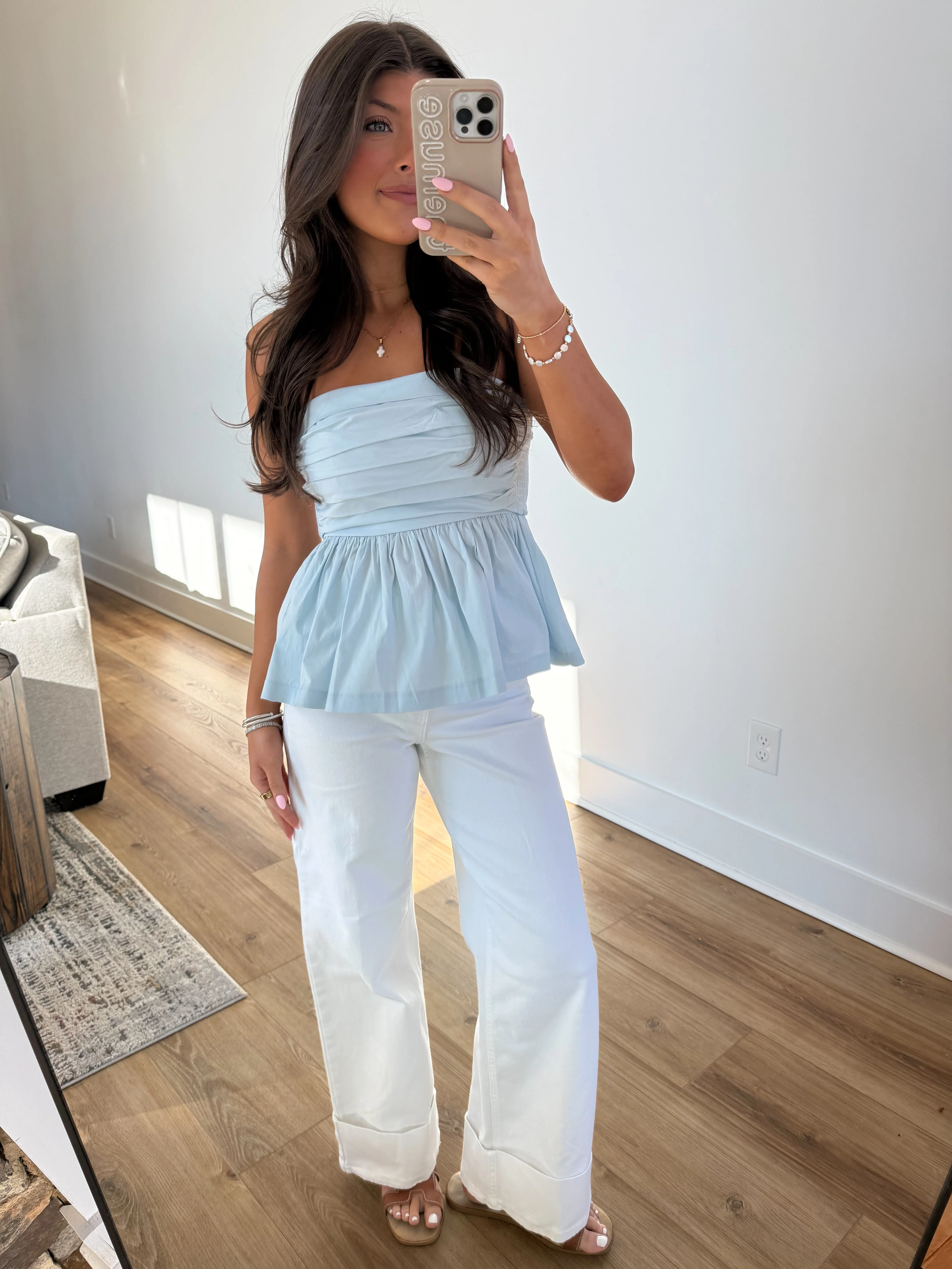 The Nantucket Strapless Top (Sky Blue) - Image 4