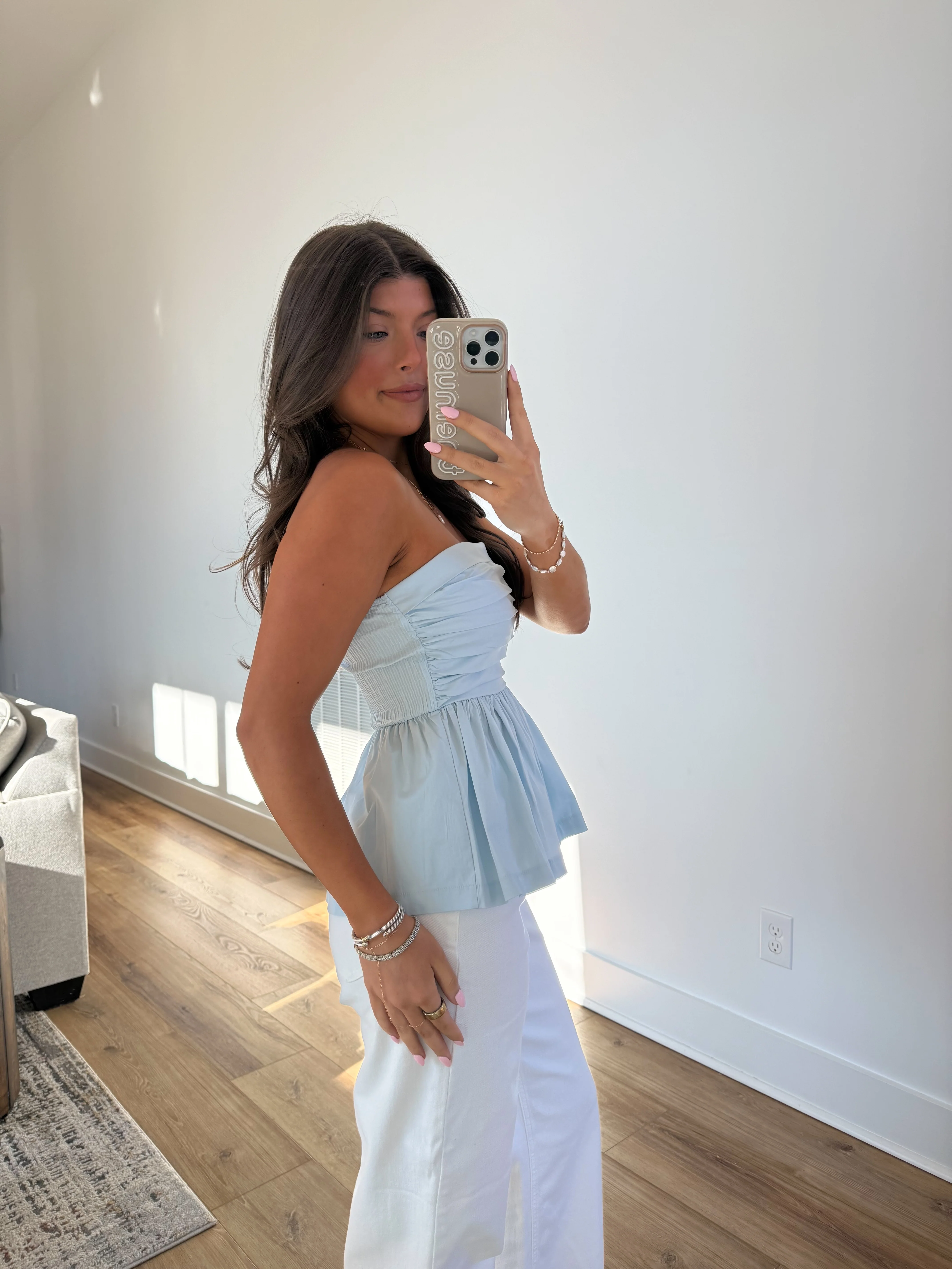 The Nantucket Strapless Top (Sky Blue) - Image 5