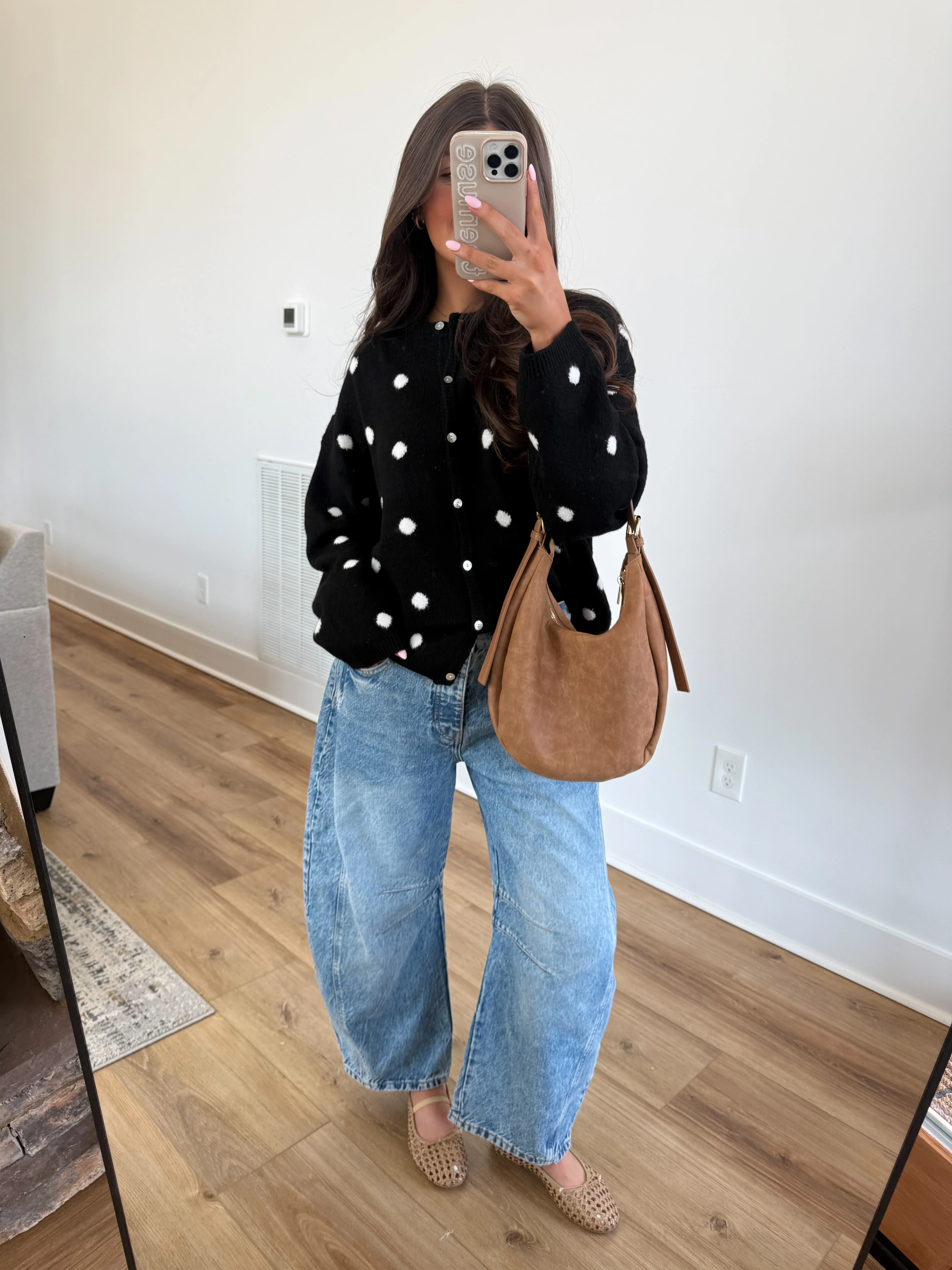 The Noelle Dot Cardi (Black) - Image 3
