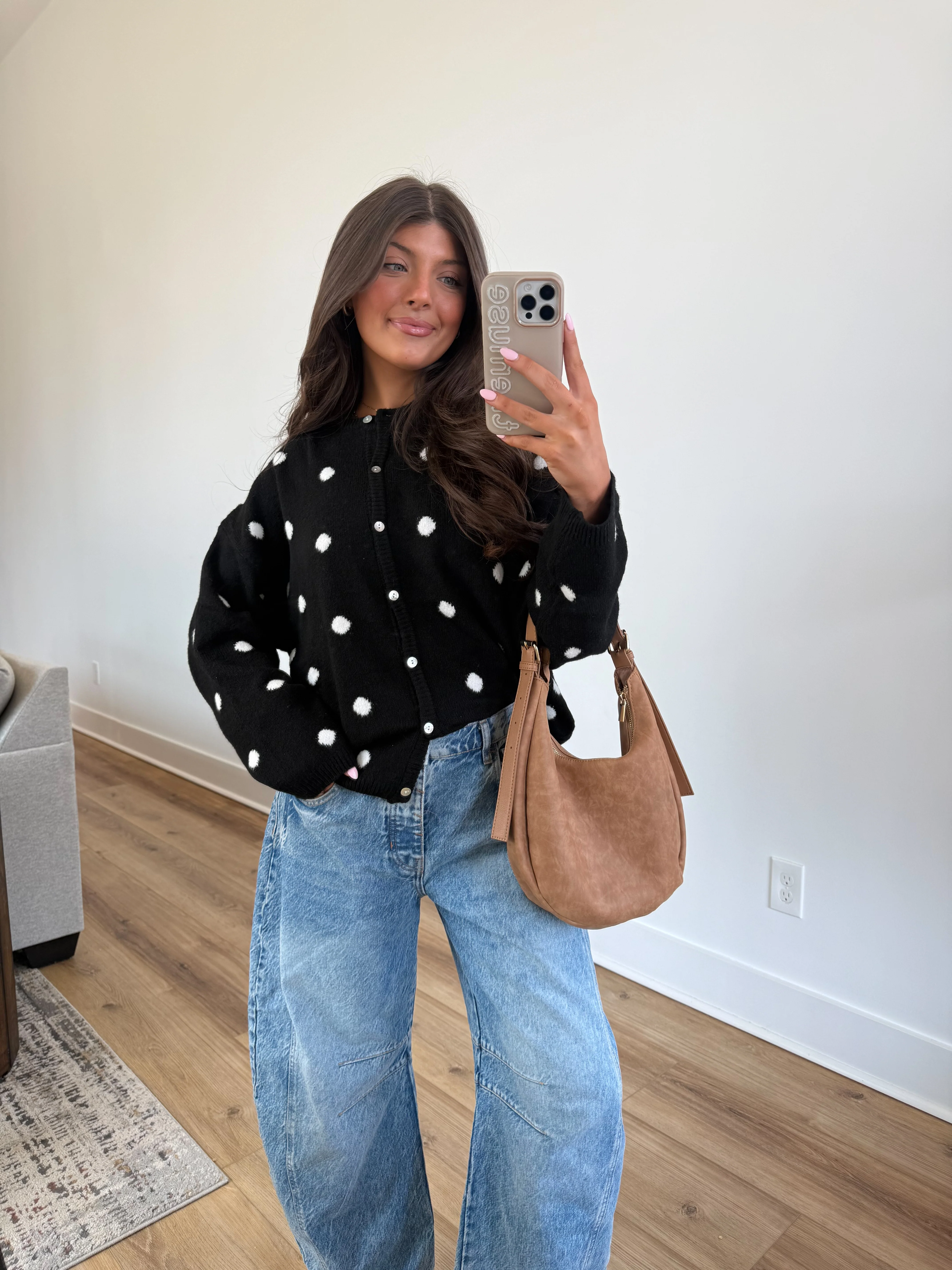 The Noelle Dot Cardi (Black) - Image 4