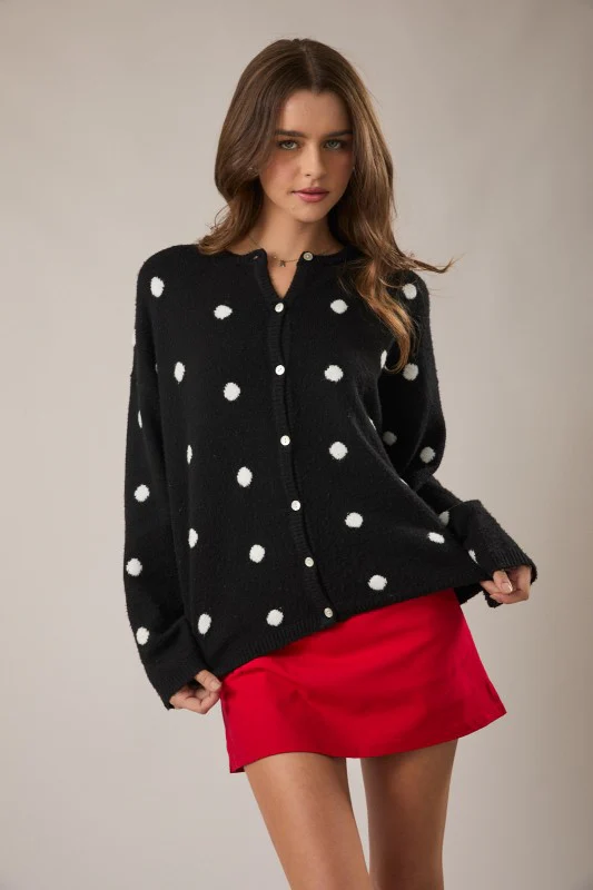 The Noelle Dot Cardi (Black) - Image 5