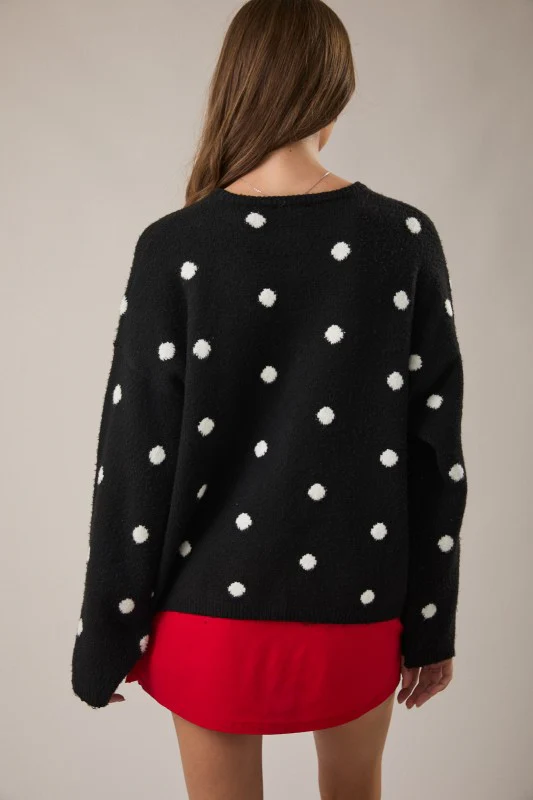The Noelle Dot Cardi (Black) - Image 6