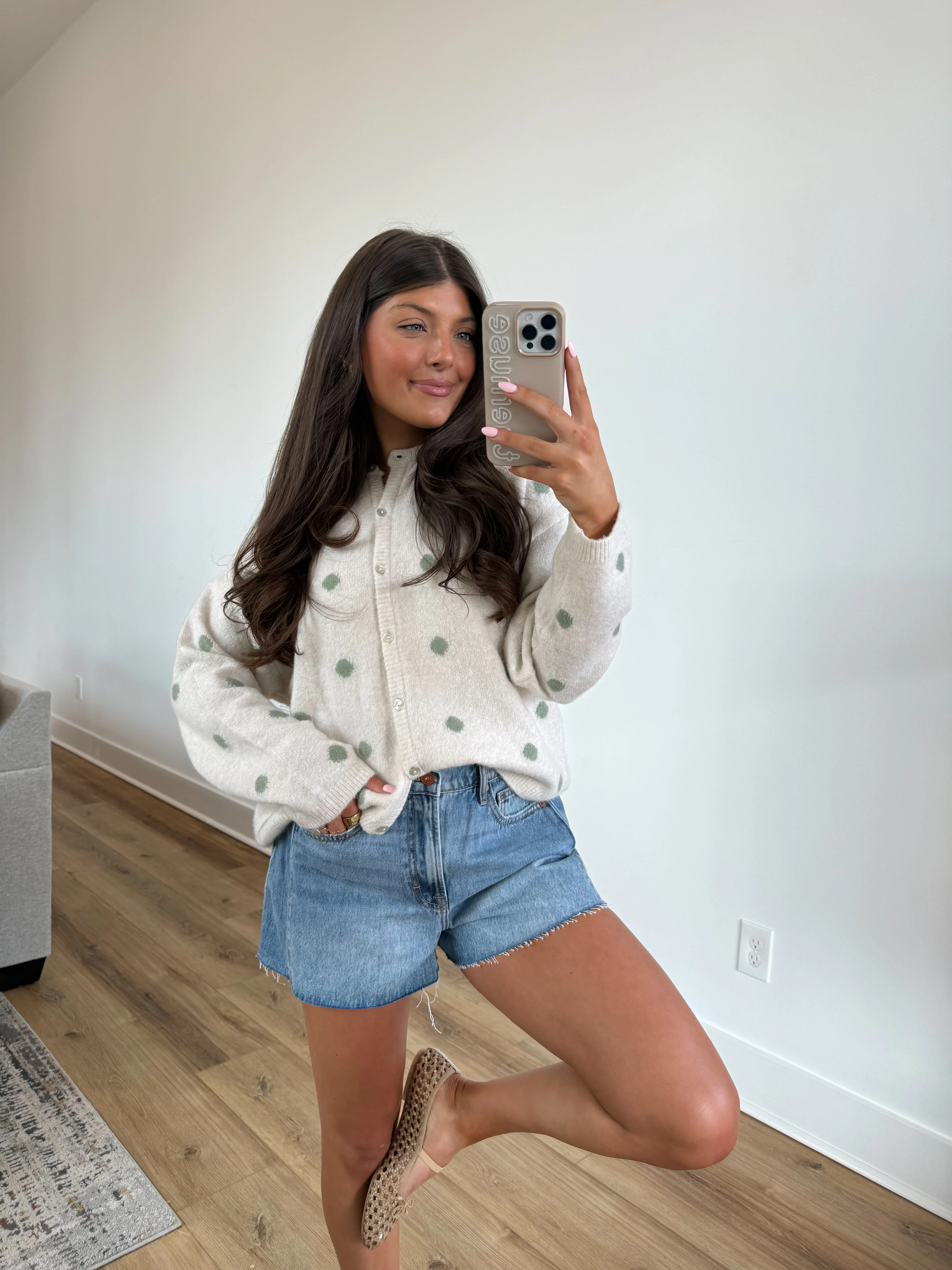 The Noelle Dot Cardi (Green) - Image 2