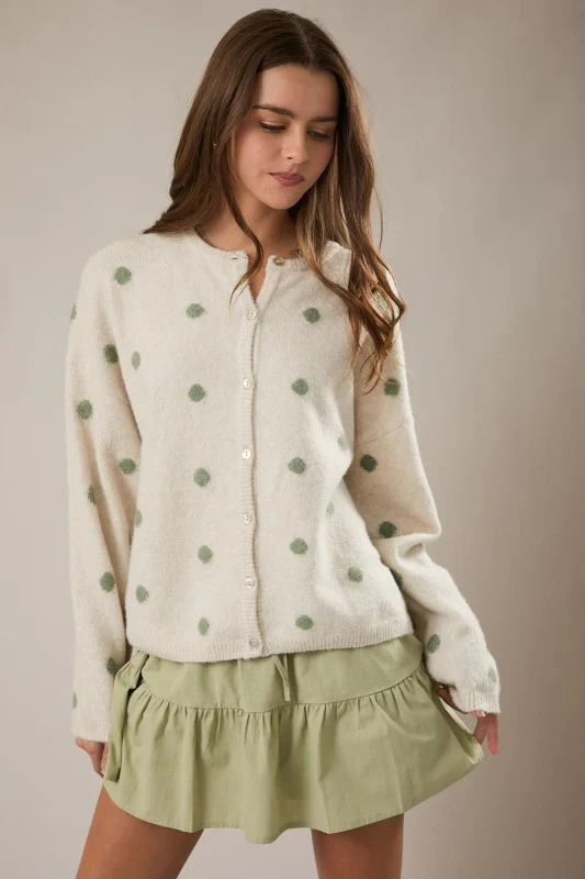 The Noelle Dot Cardi (Green) - Image 4