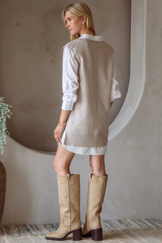 The Oatmeal Knit Vest Dress - Image 7
