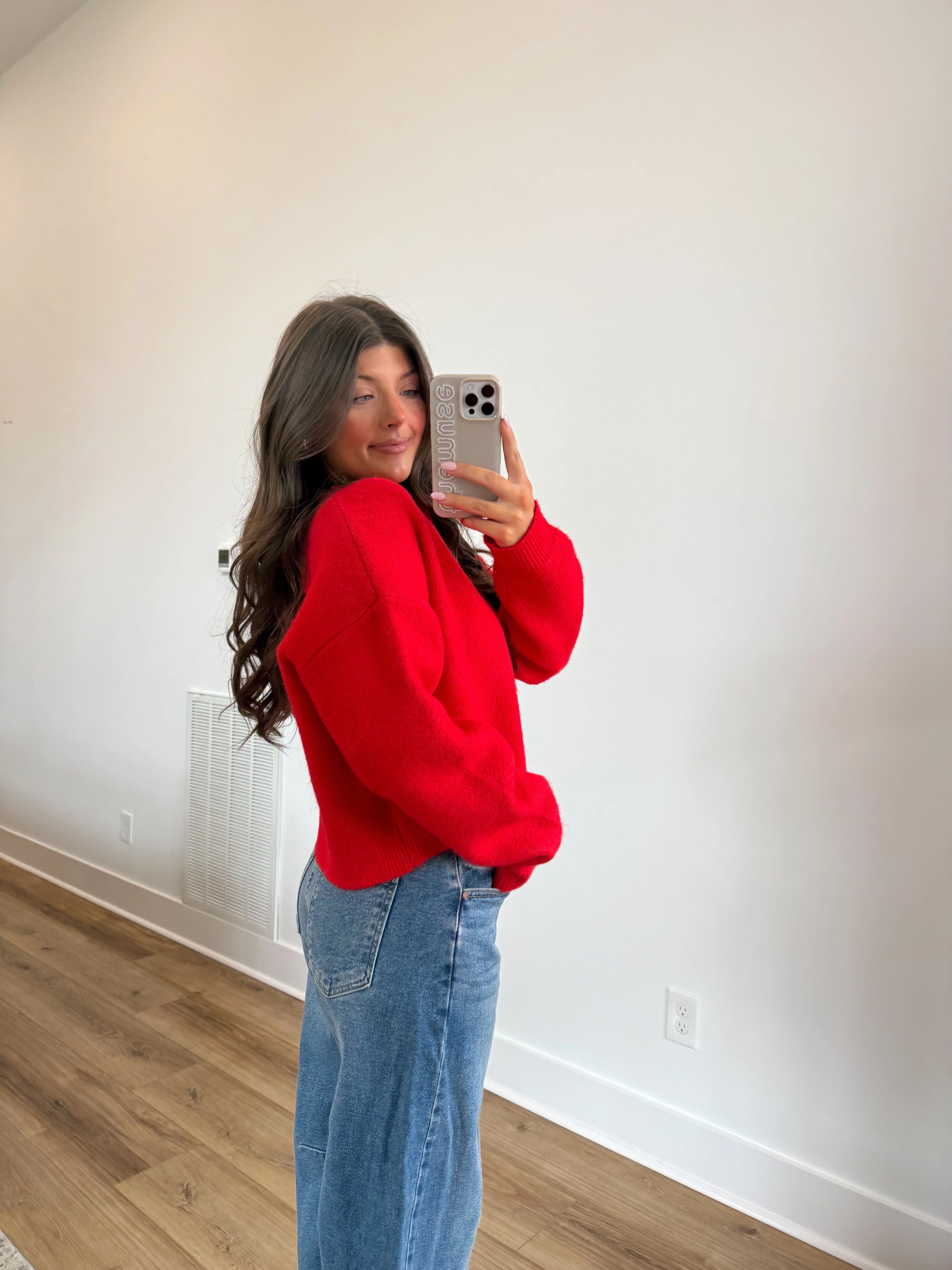 The Red Velvet Cardigan (Red Buttons) - Image 4