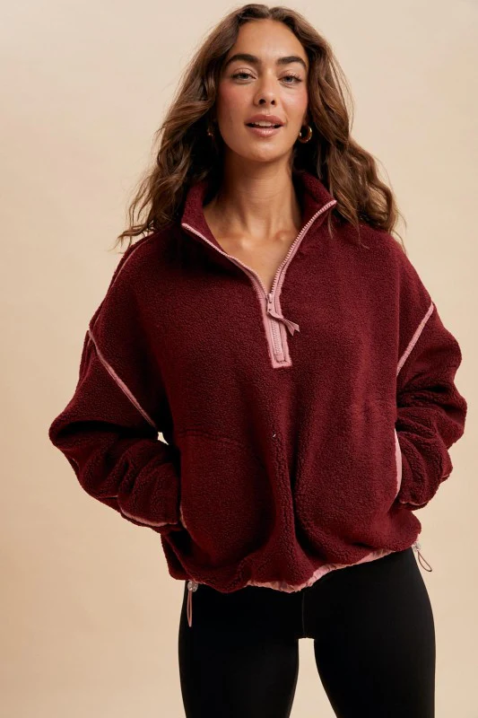 The Ridge Half Zip (Burgundy) - Image 7