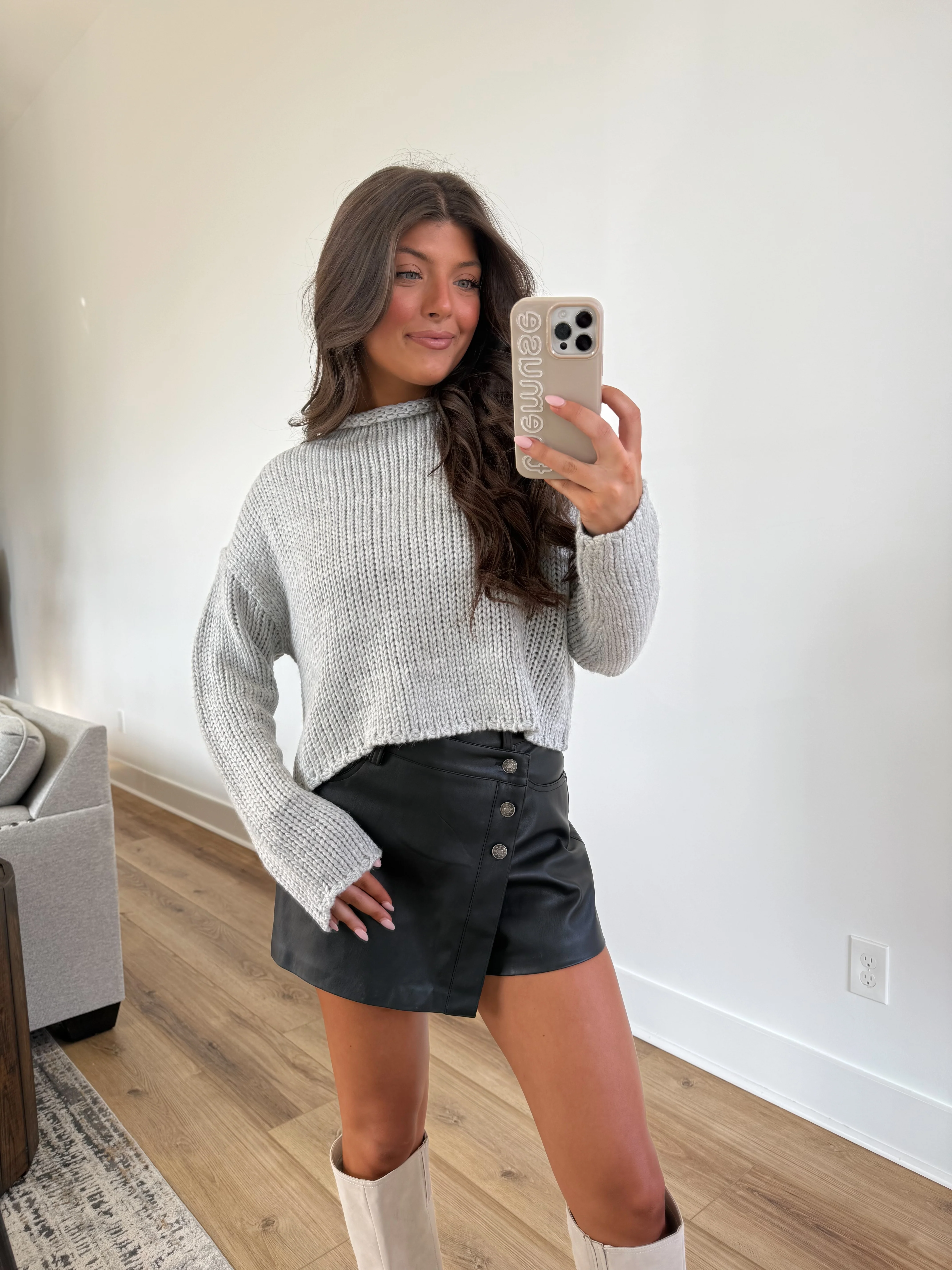 The Rolled Neck Sweater (Grey)