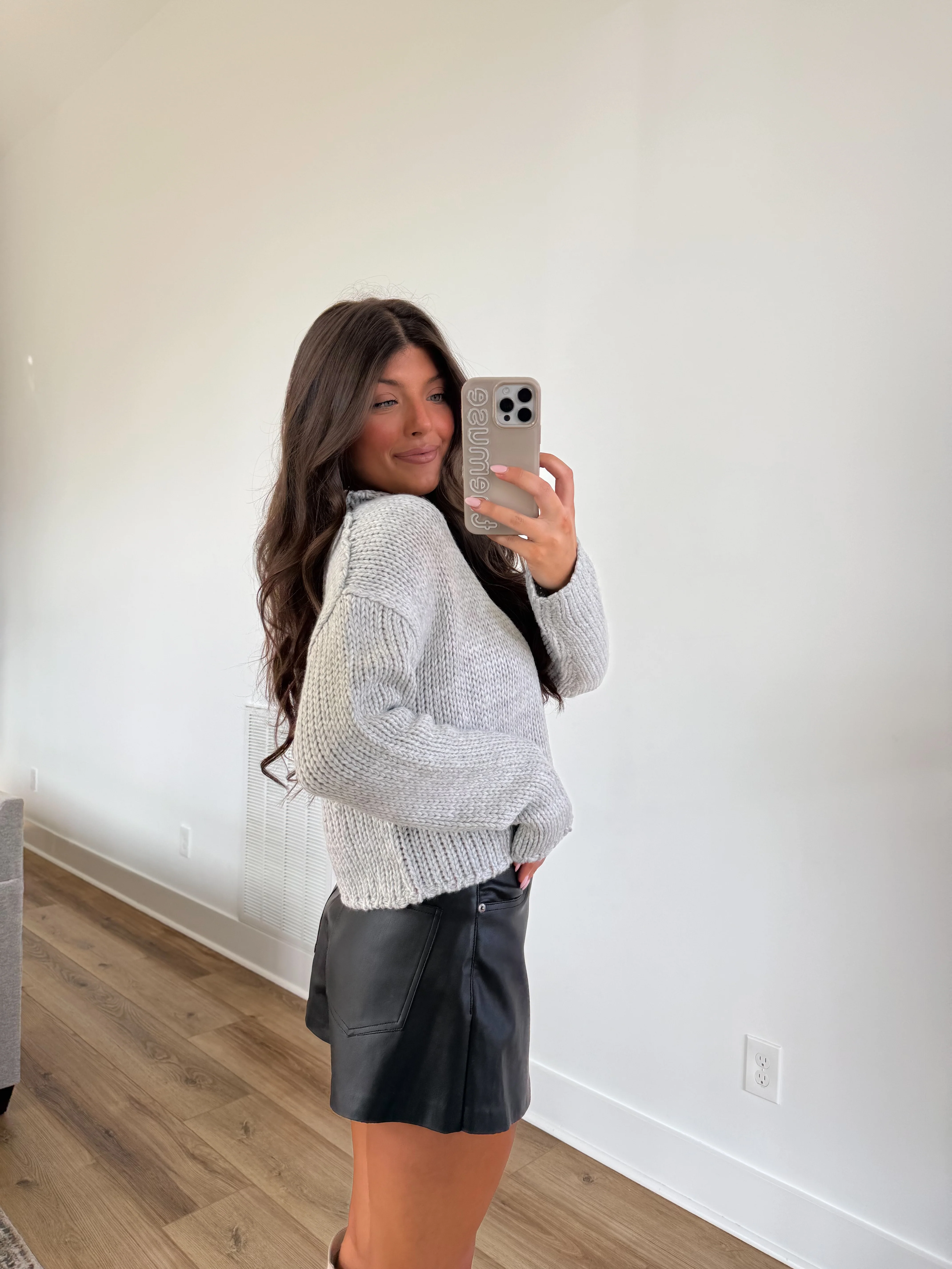 The Rolled Neck Sweater (Grey) - Image 2