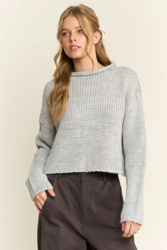 The Rolled Neck Sweater (Grey) - Image 5
