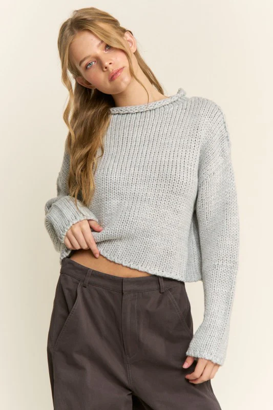 The Rolled Neck Sweater (Grey) - Image 6