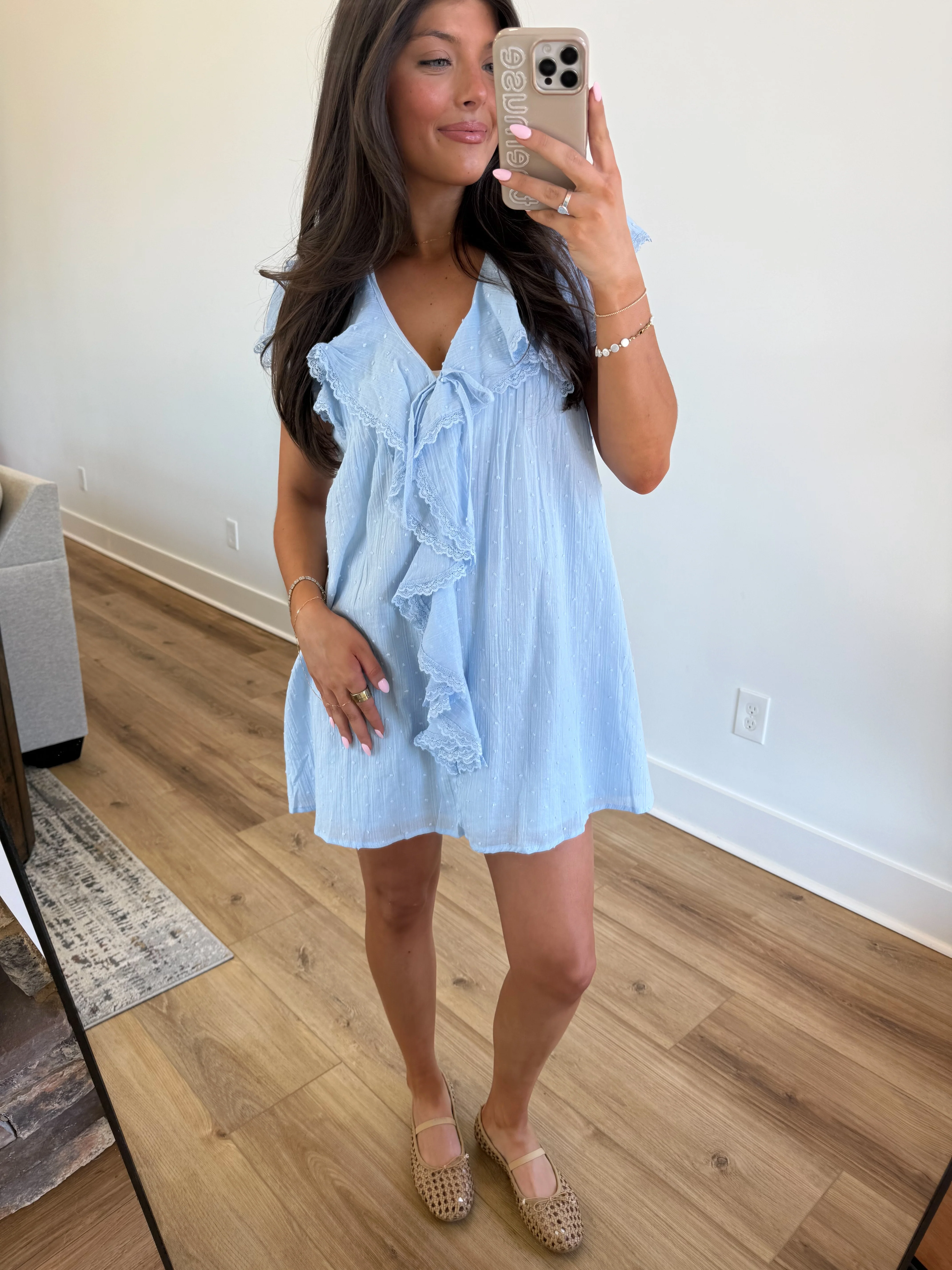 The Seaside Lace Dress (Blue) - Image 2