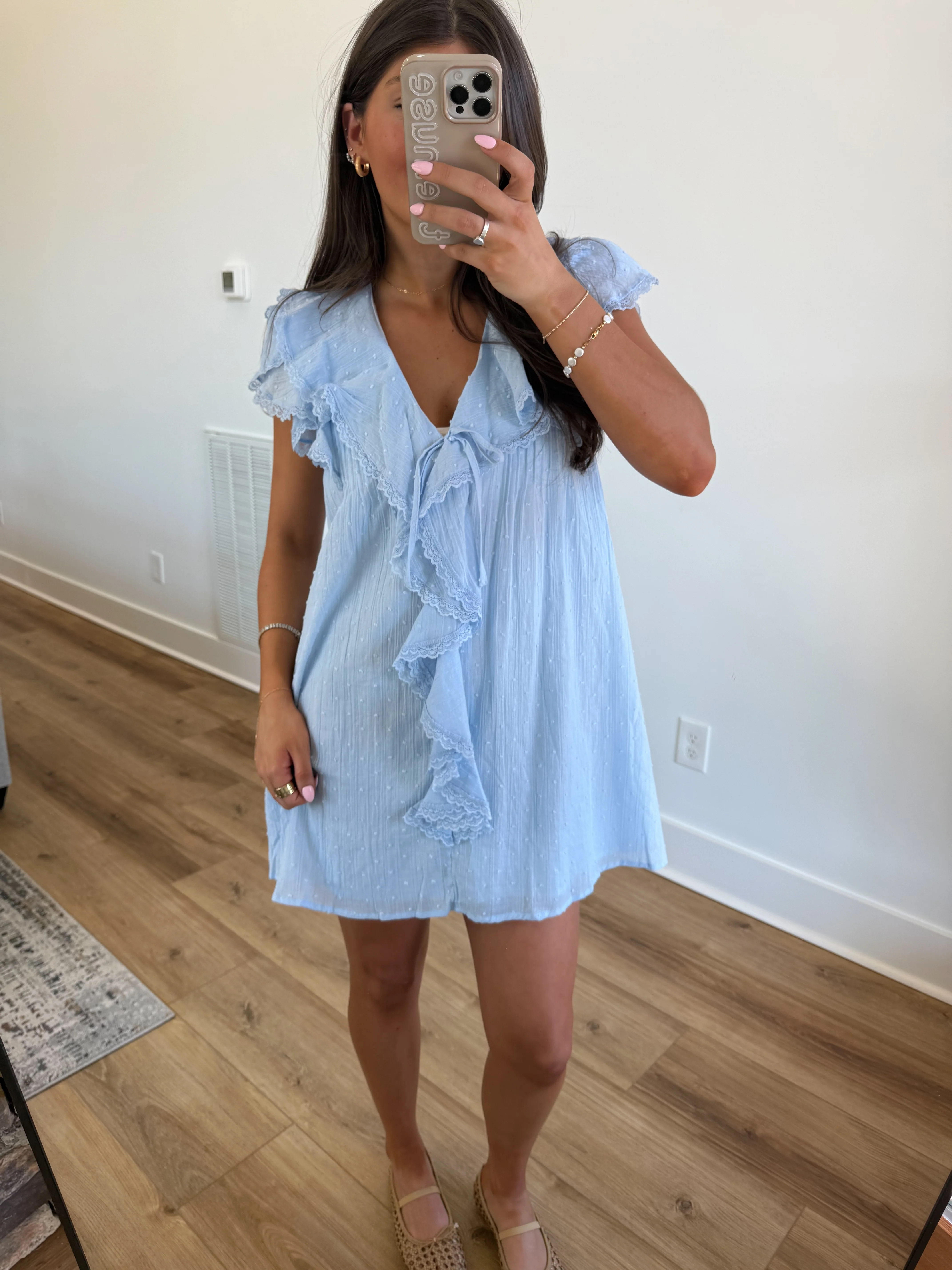 The Seaside Lace Dress (Blue) - Image 4