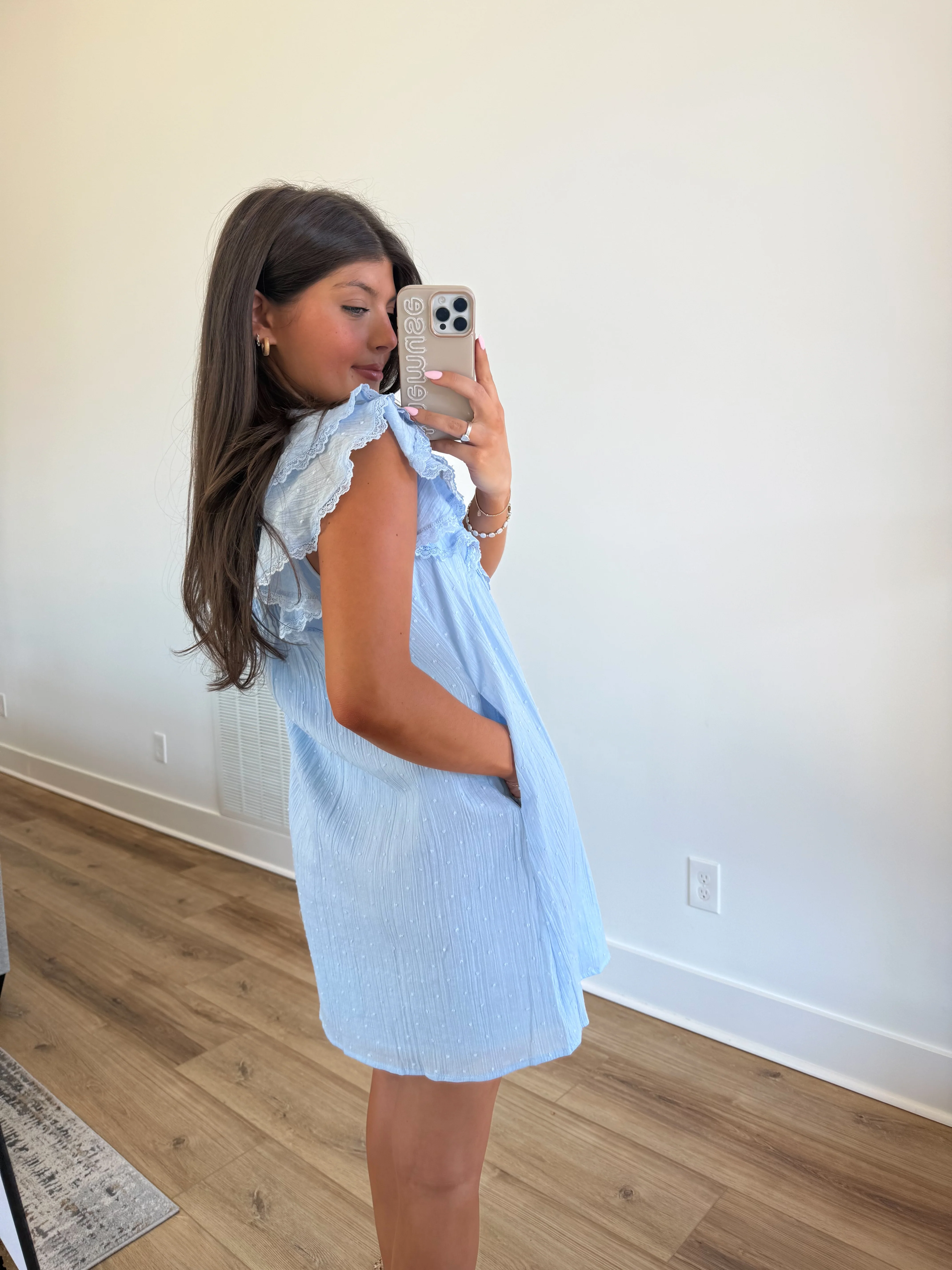 The Seaside Lace Dress (Blue) - Image 5