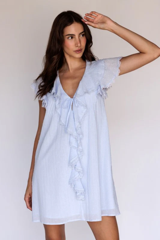 The Seaside Lace Dress (Blue) - Image 8