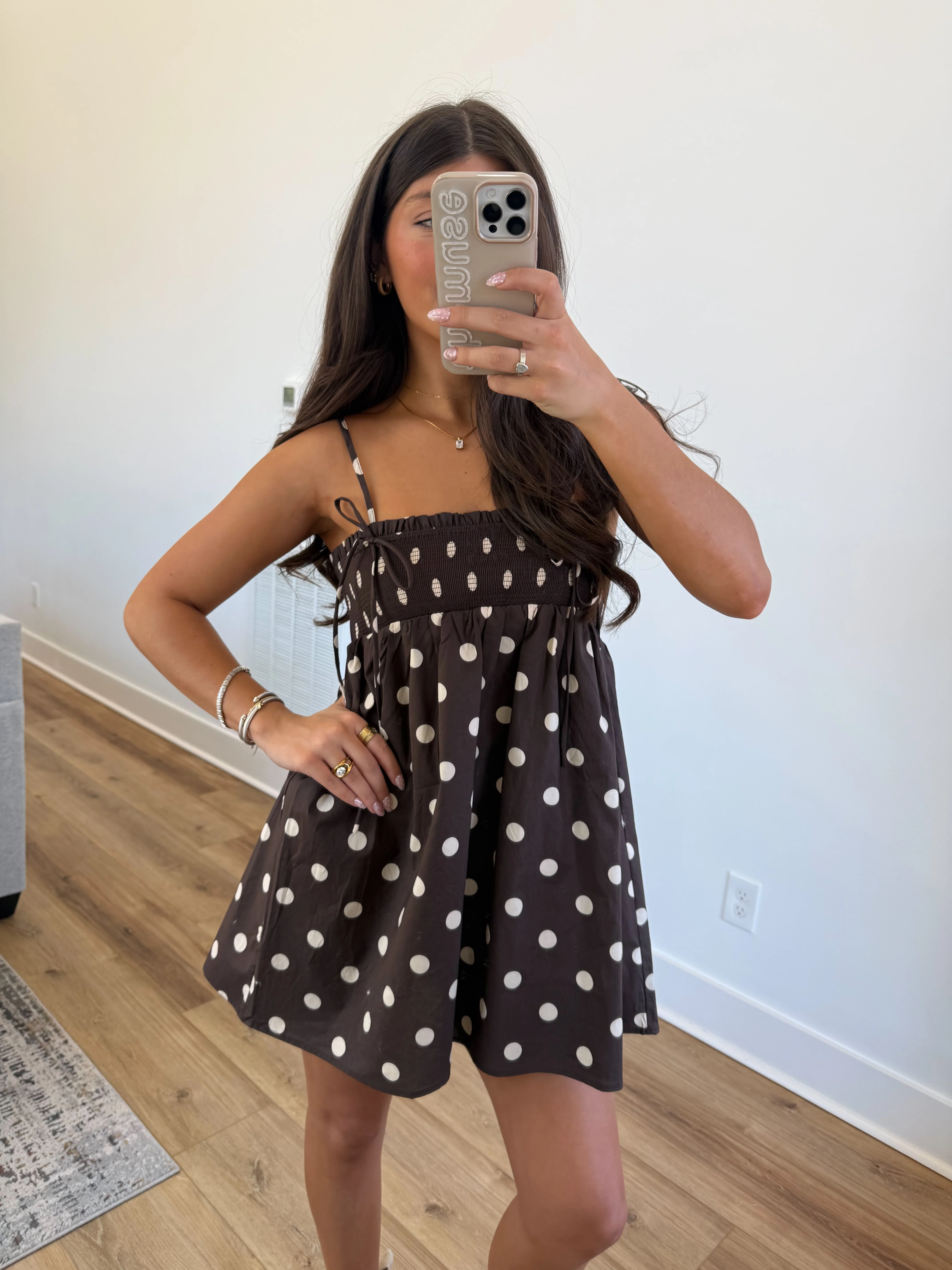The Selene Dress (Brown/White) - Image 2