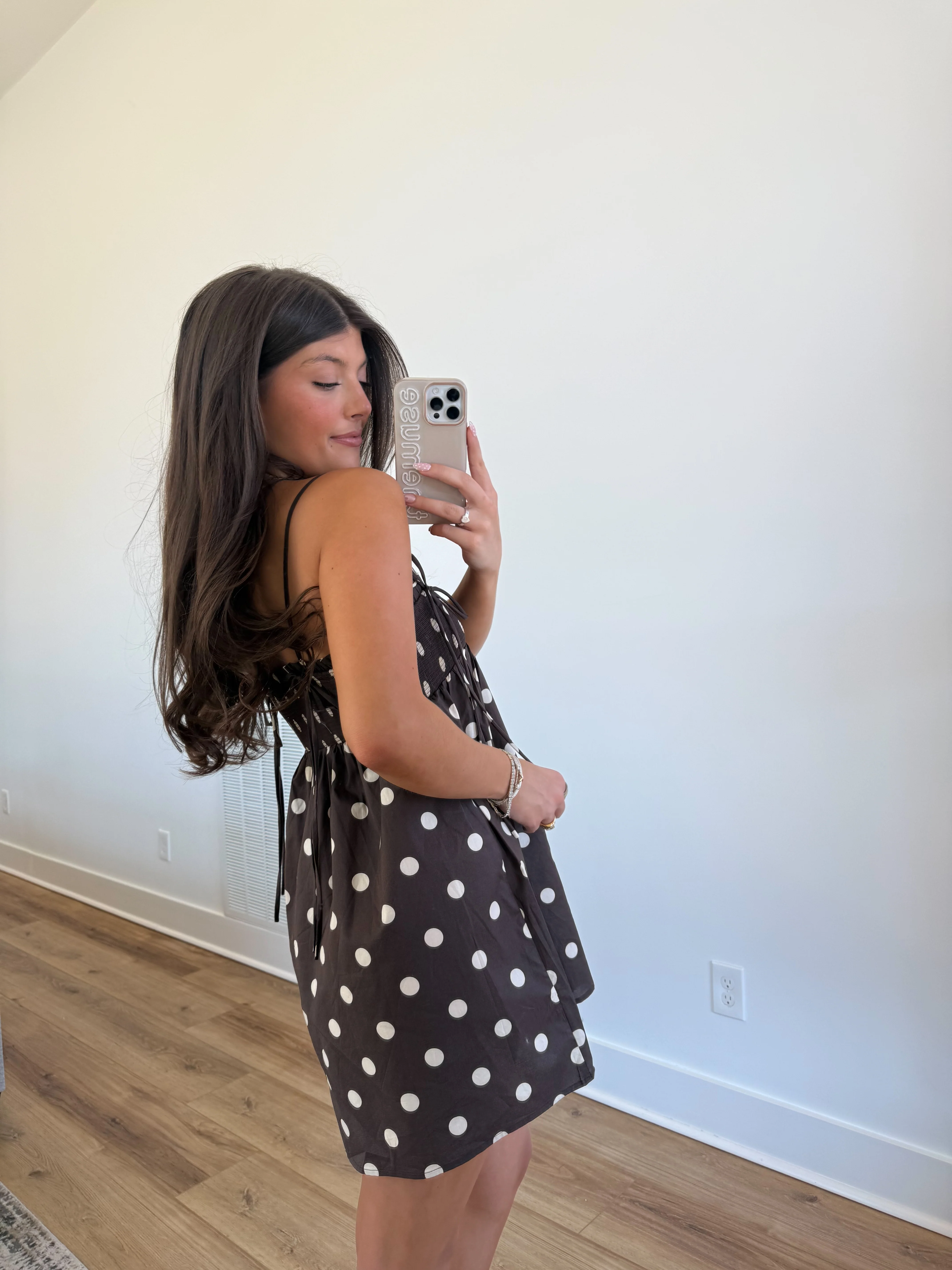 The Selene Dress (Brown/White) - Image 3