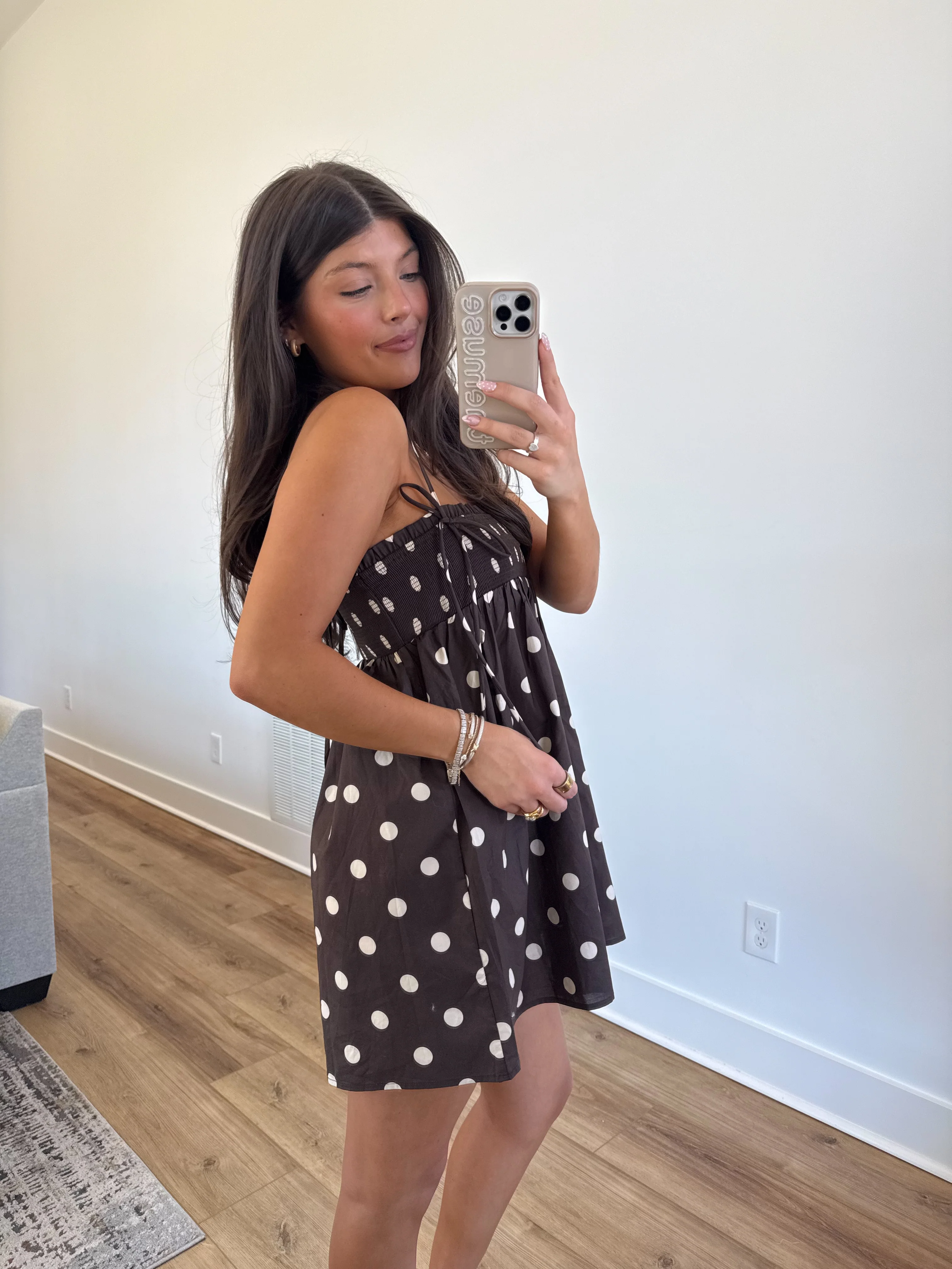 The Selene Dress (Brown/White) - Image 4