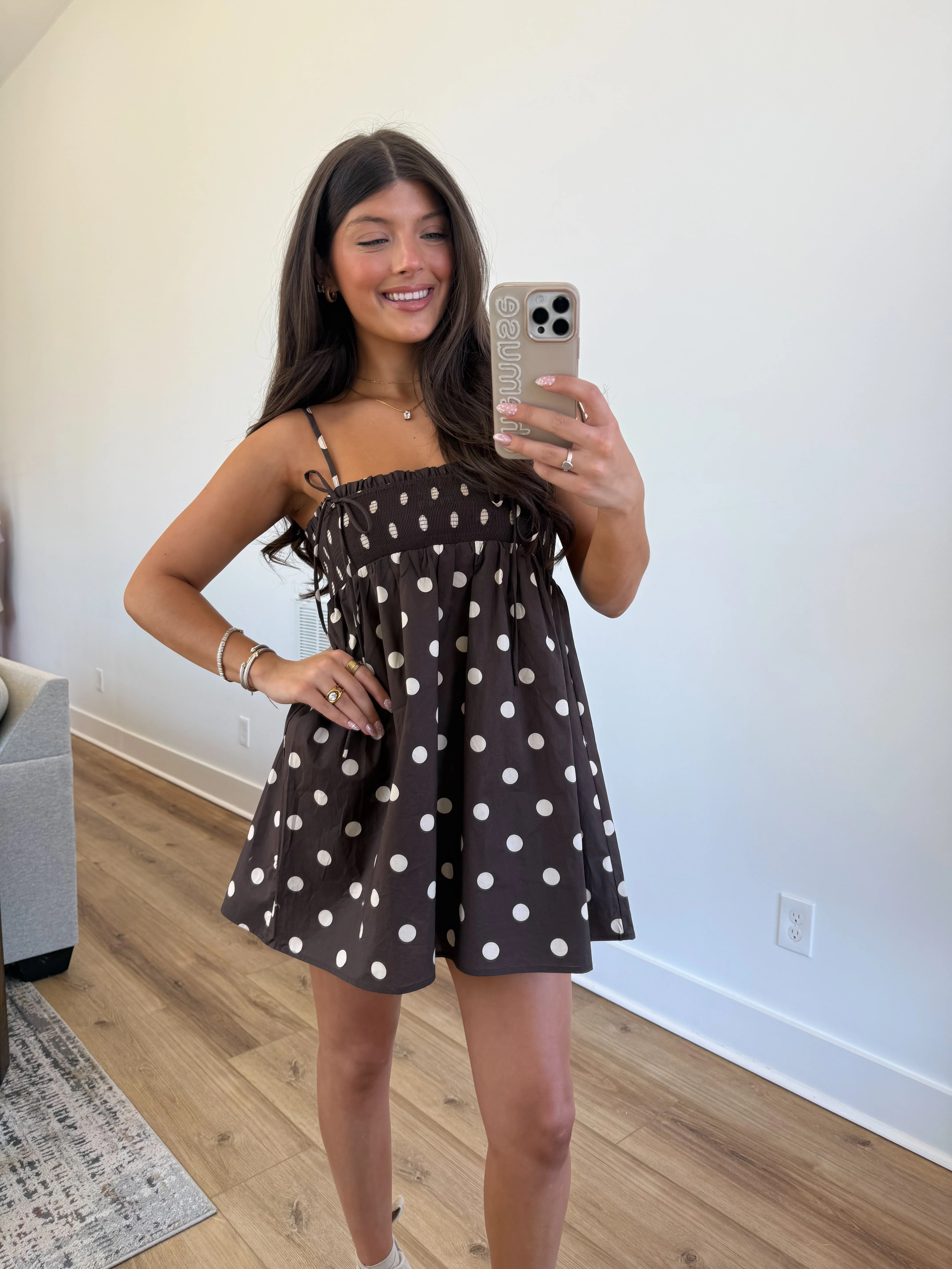 The Selene Dress (Brown/White) - Image 5