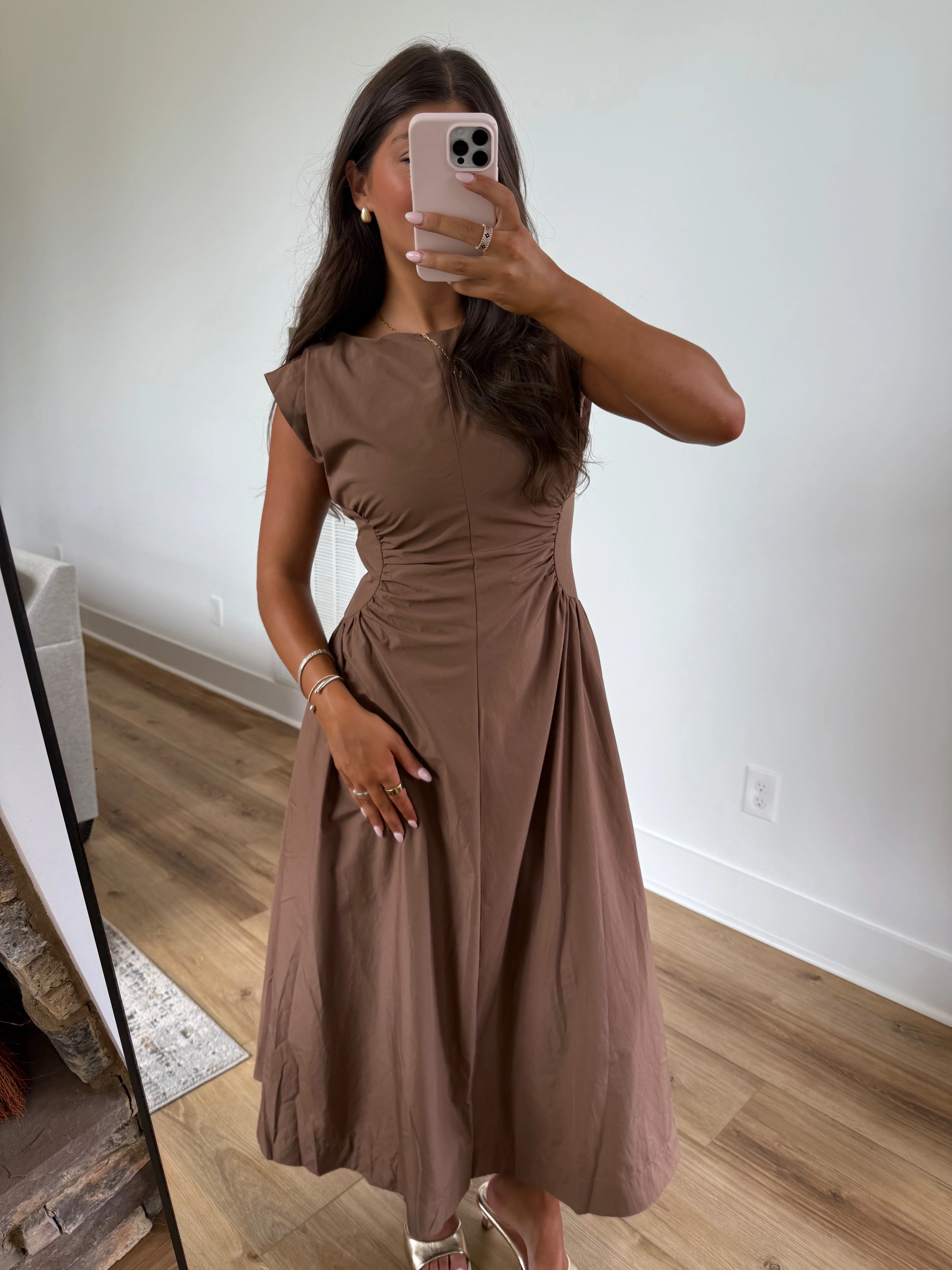 The Sienna Sculpt Dress (Brown)(Restock) - Image 2