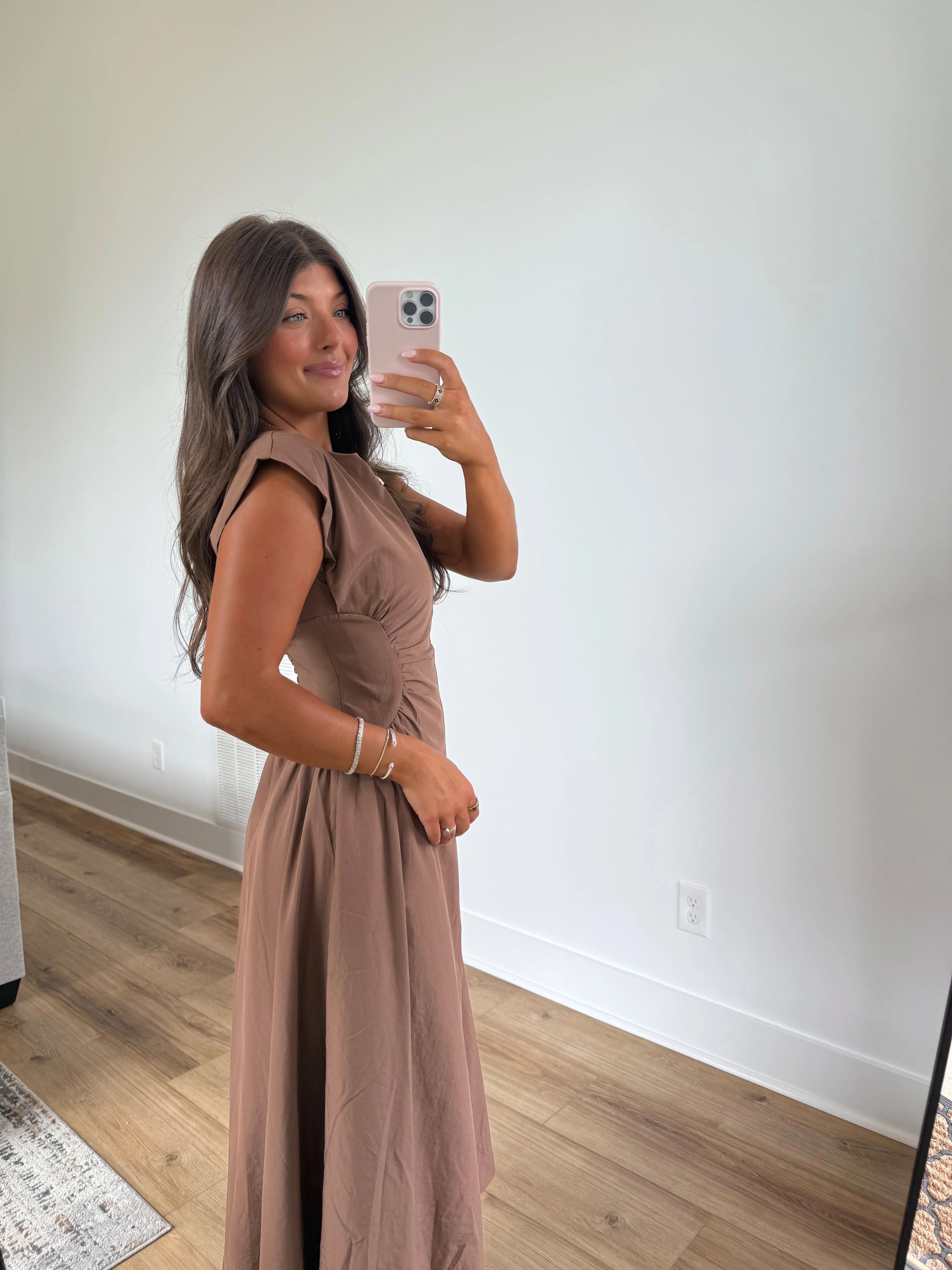 The Sienna Sculpt Dress (Brown)(Restock) - Image 3